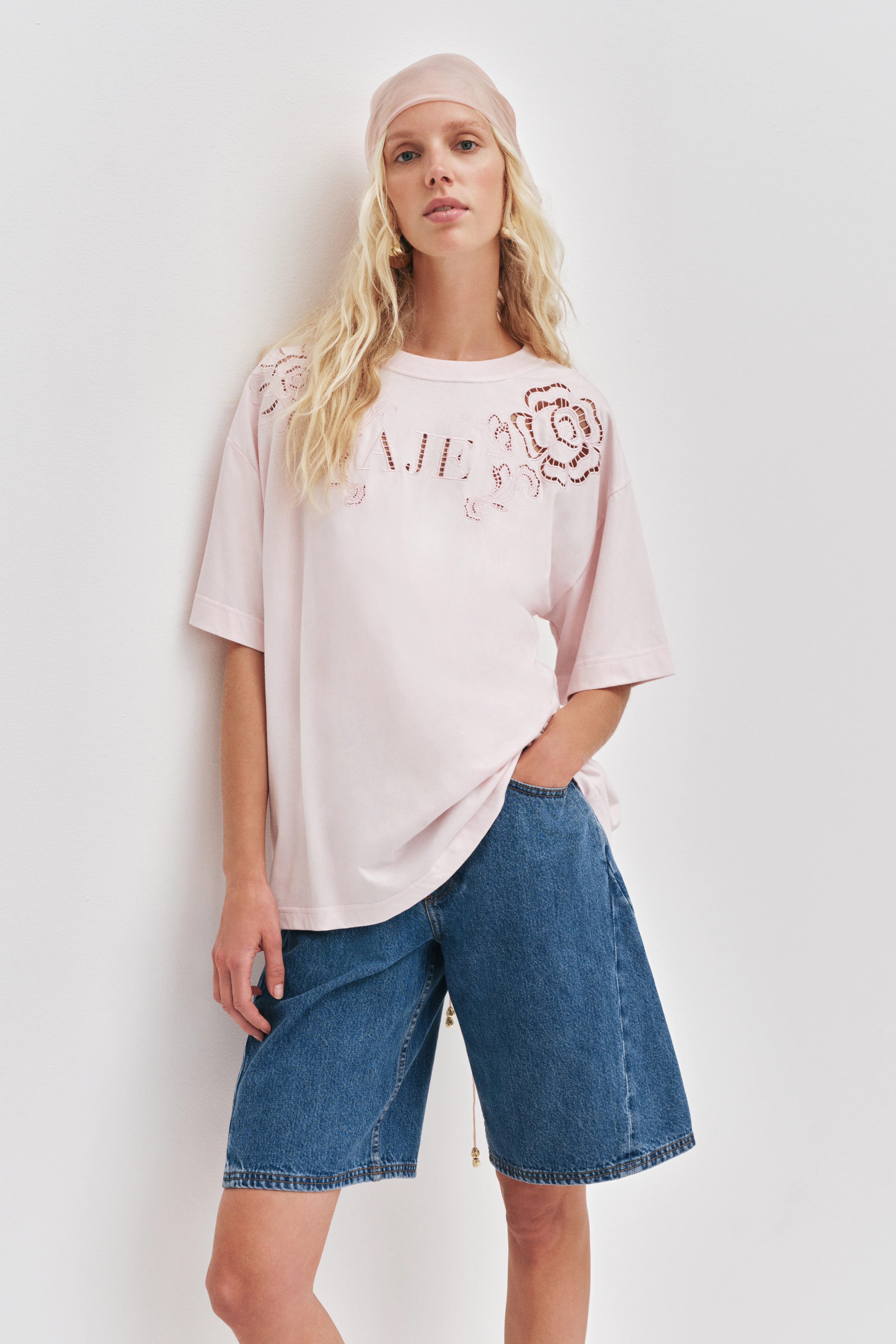Halo Embroidered Oversized Tee
