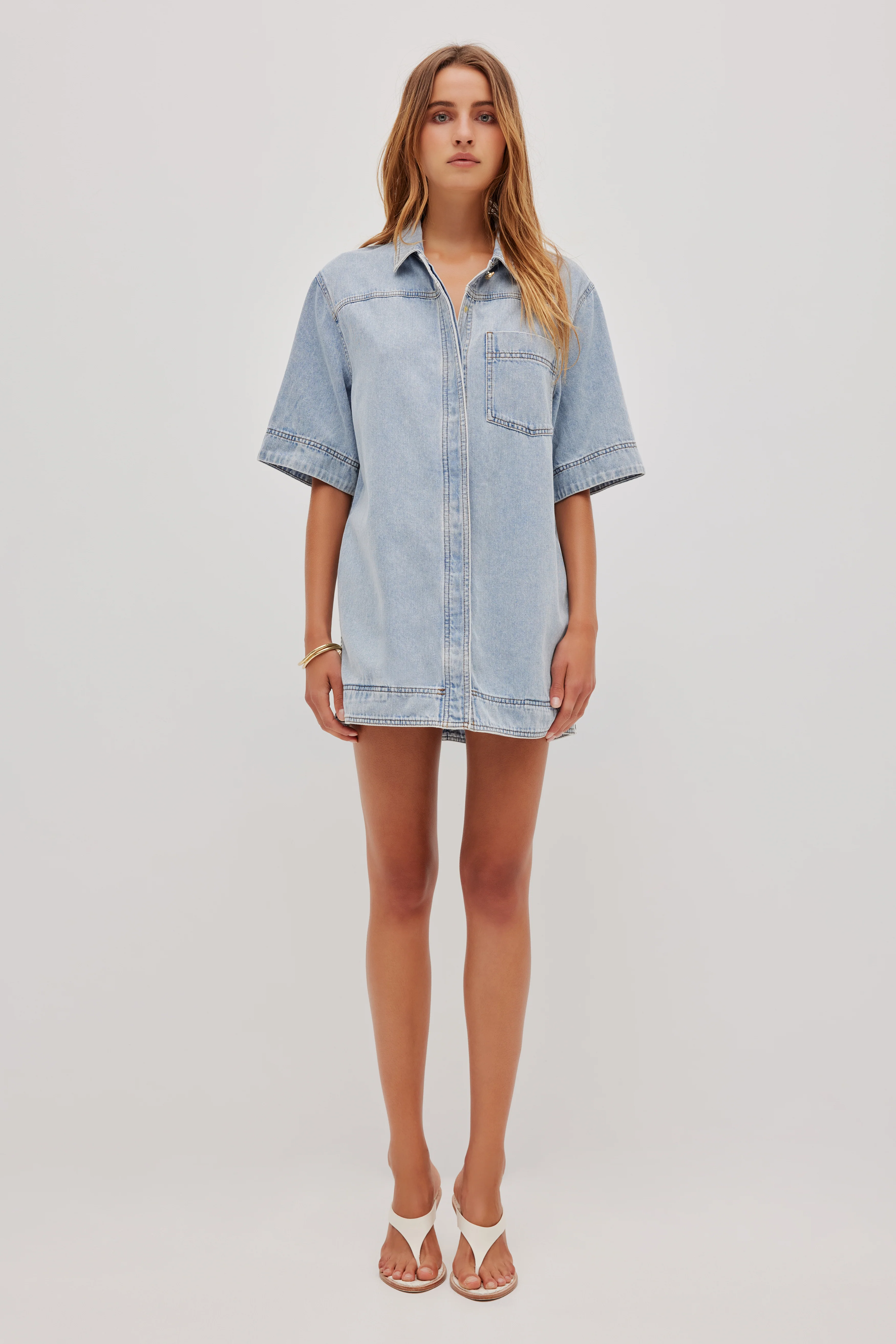 Corrie Denim Mini Tunic Dress