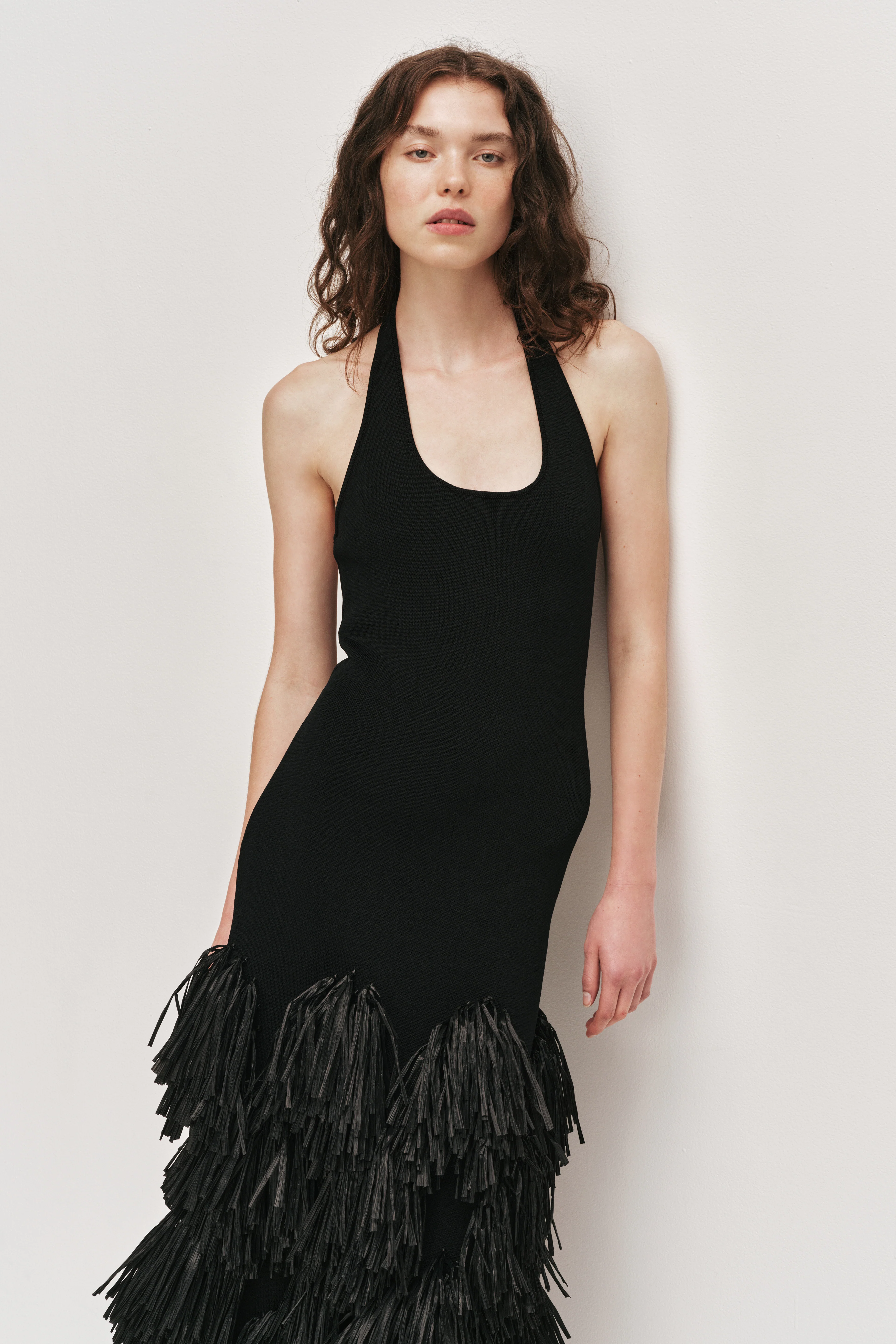 Elva Raffia Knit Midi Dress