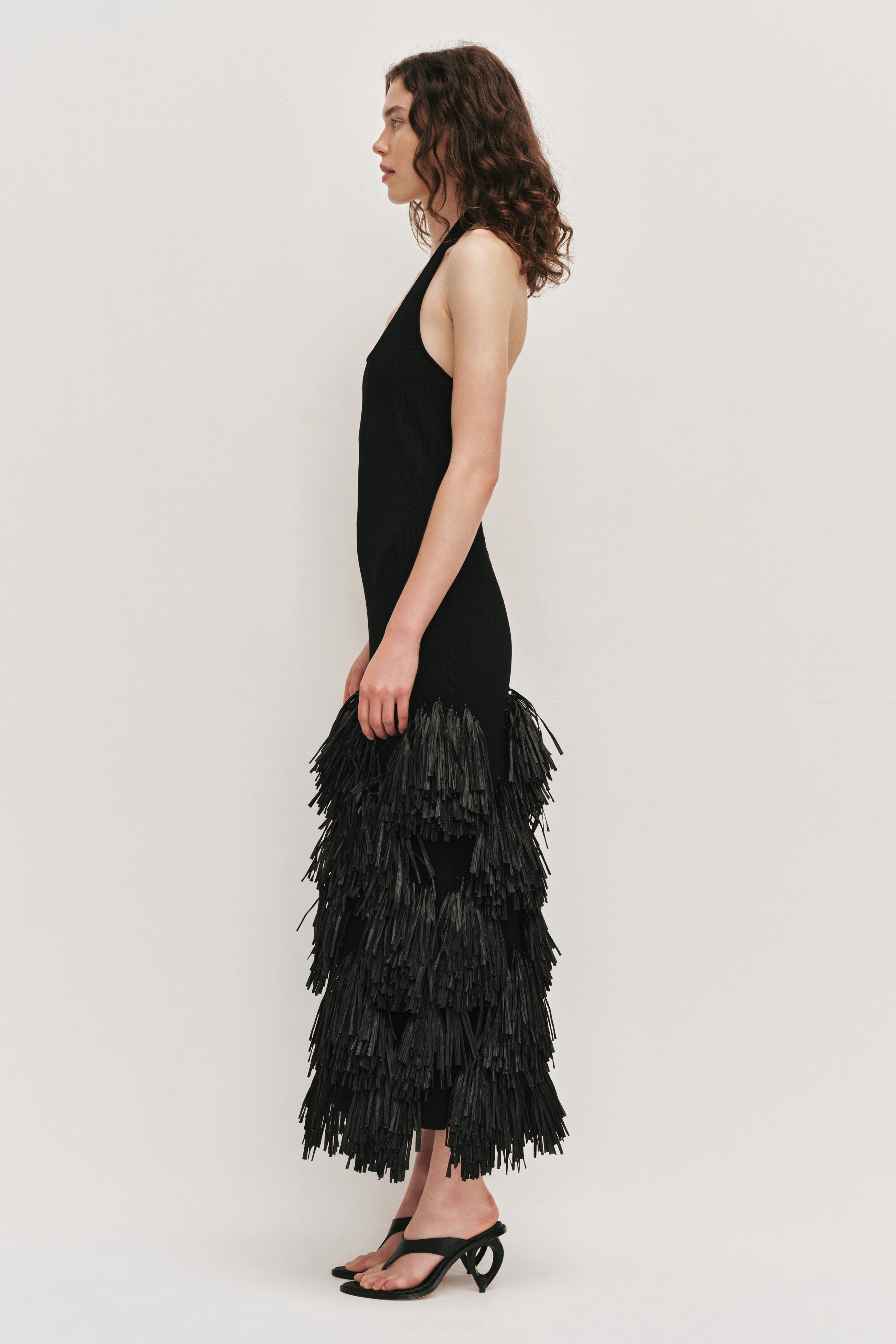 Elva Raffia Knit Midi Dress