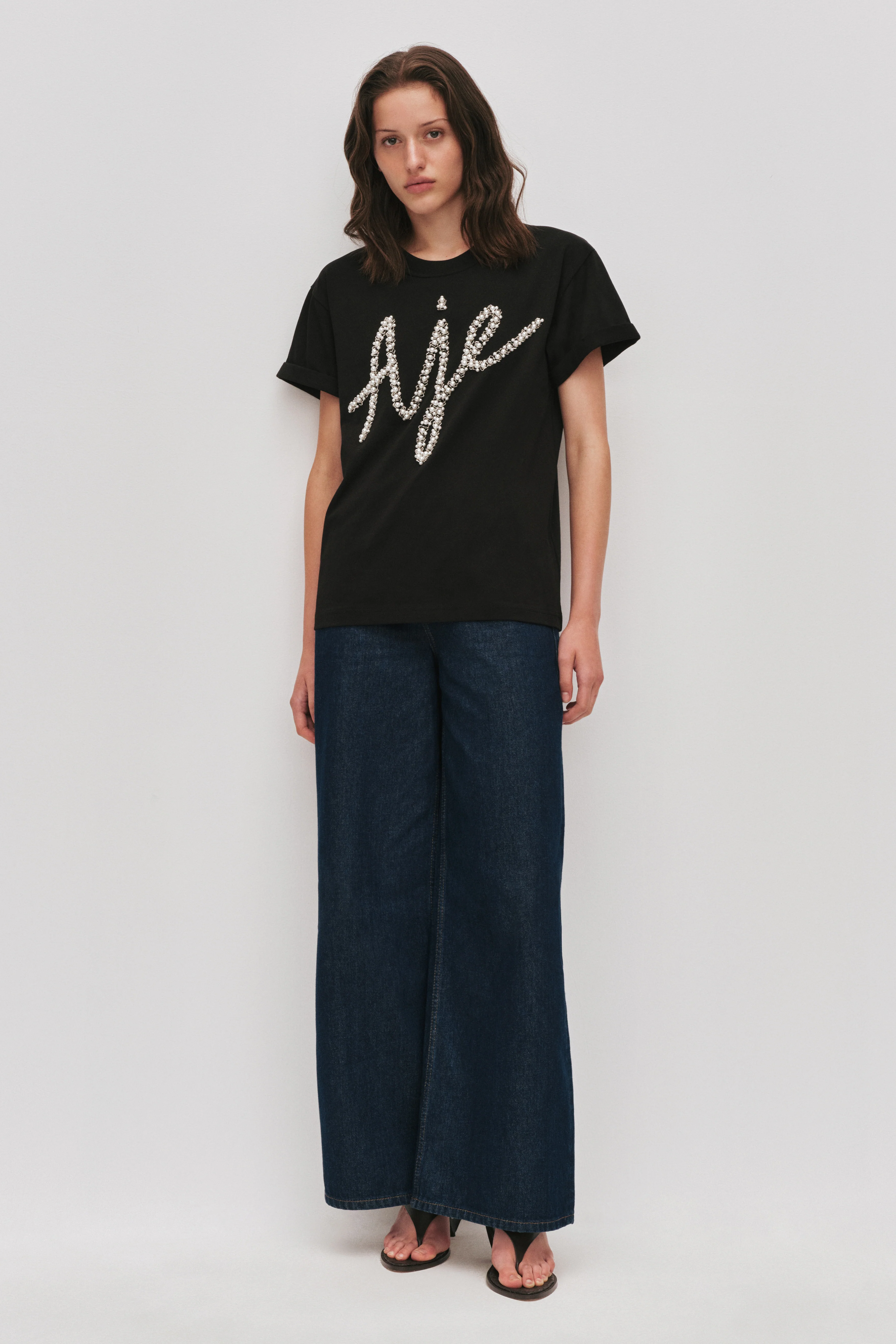 Syla Embellished Logo Tee