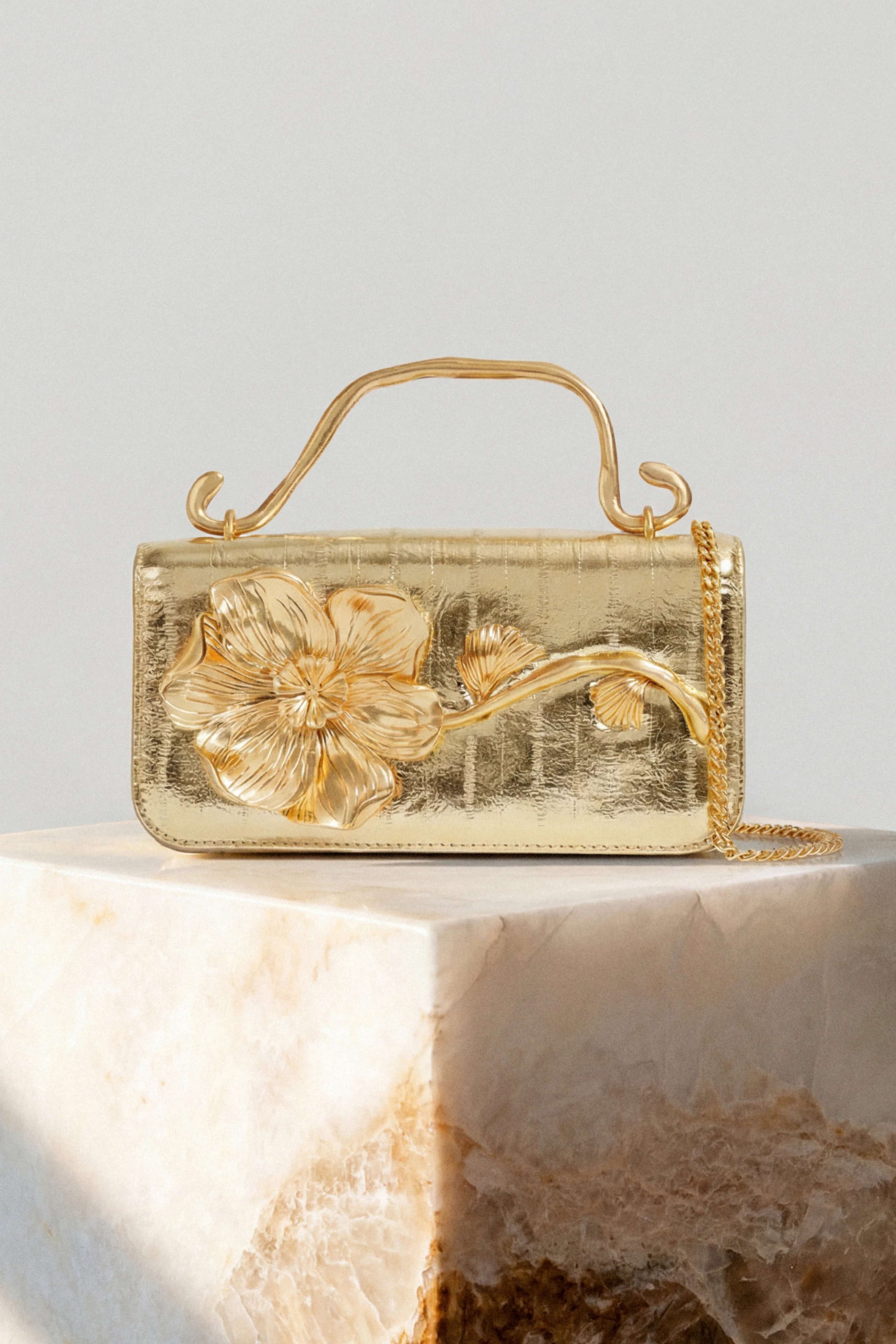 Celeste Emboss Flower Clutch