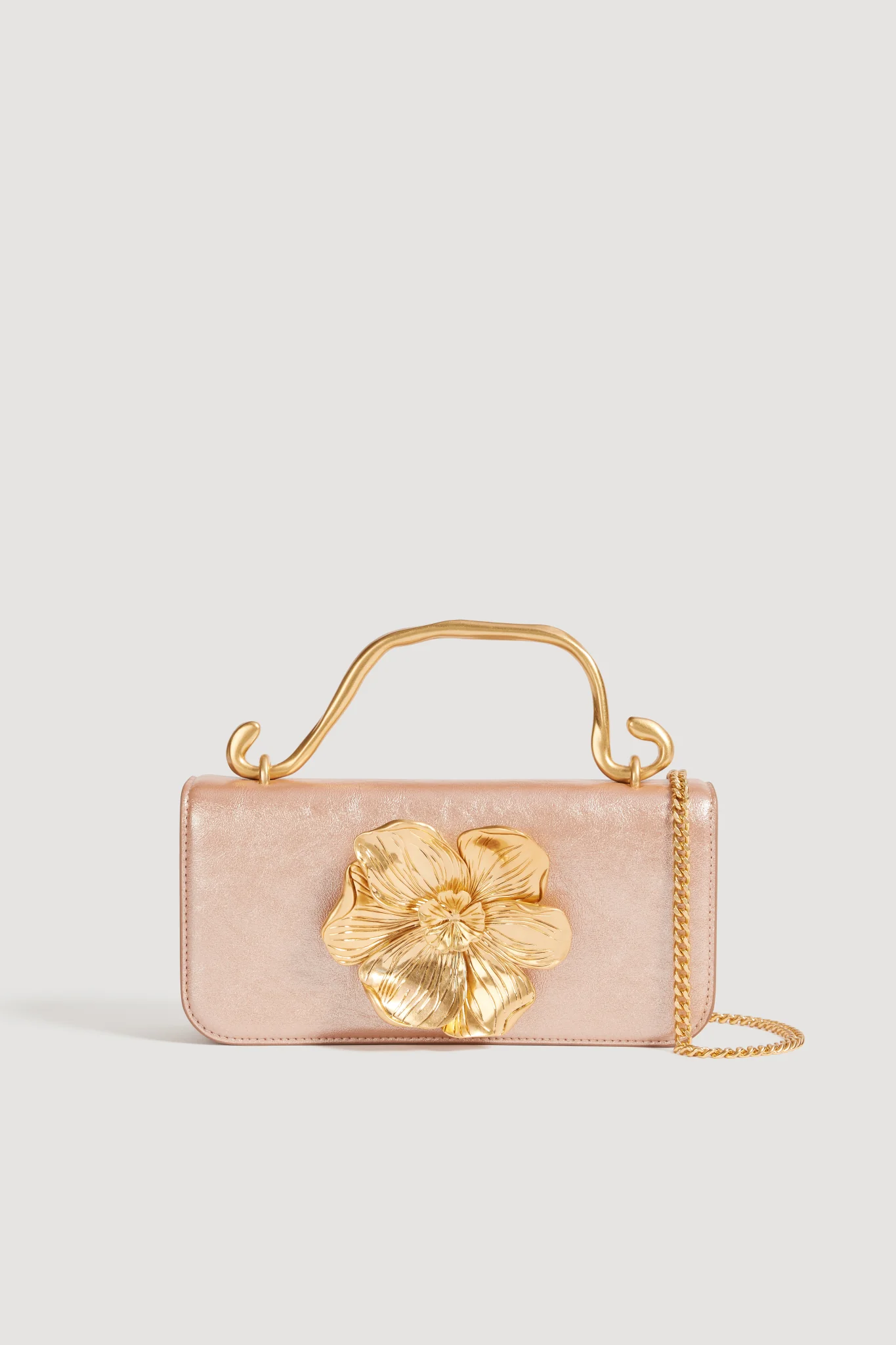 Alessia Metallic Flower Clutch