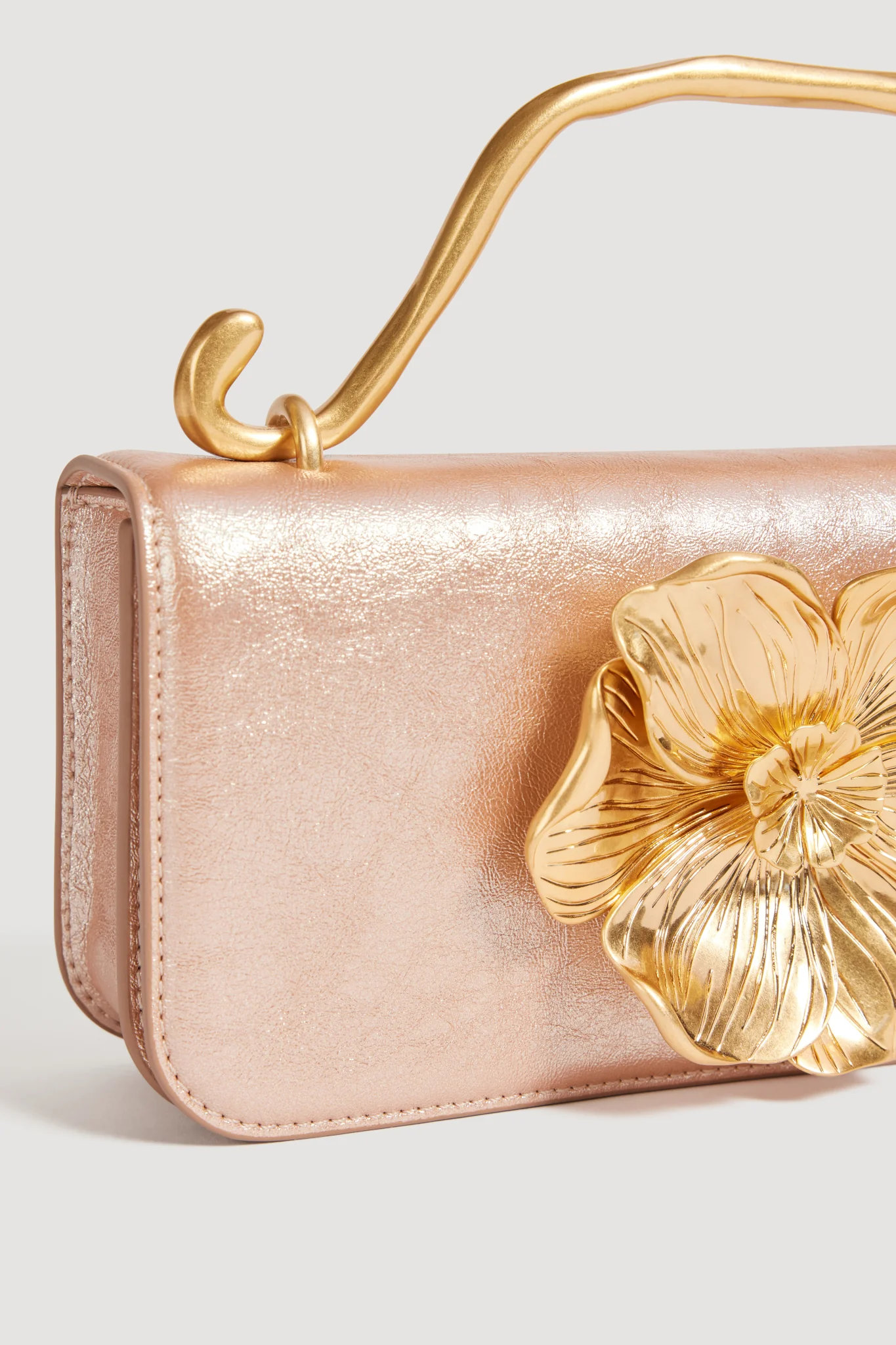 Alessia Metallic Flower Clutch