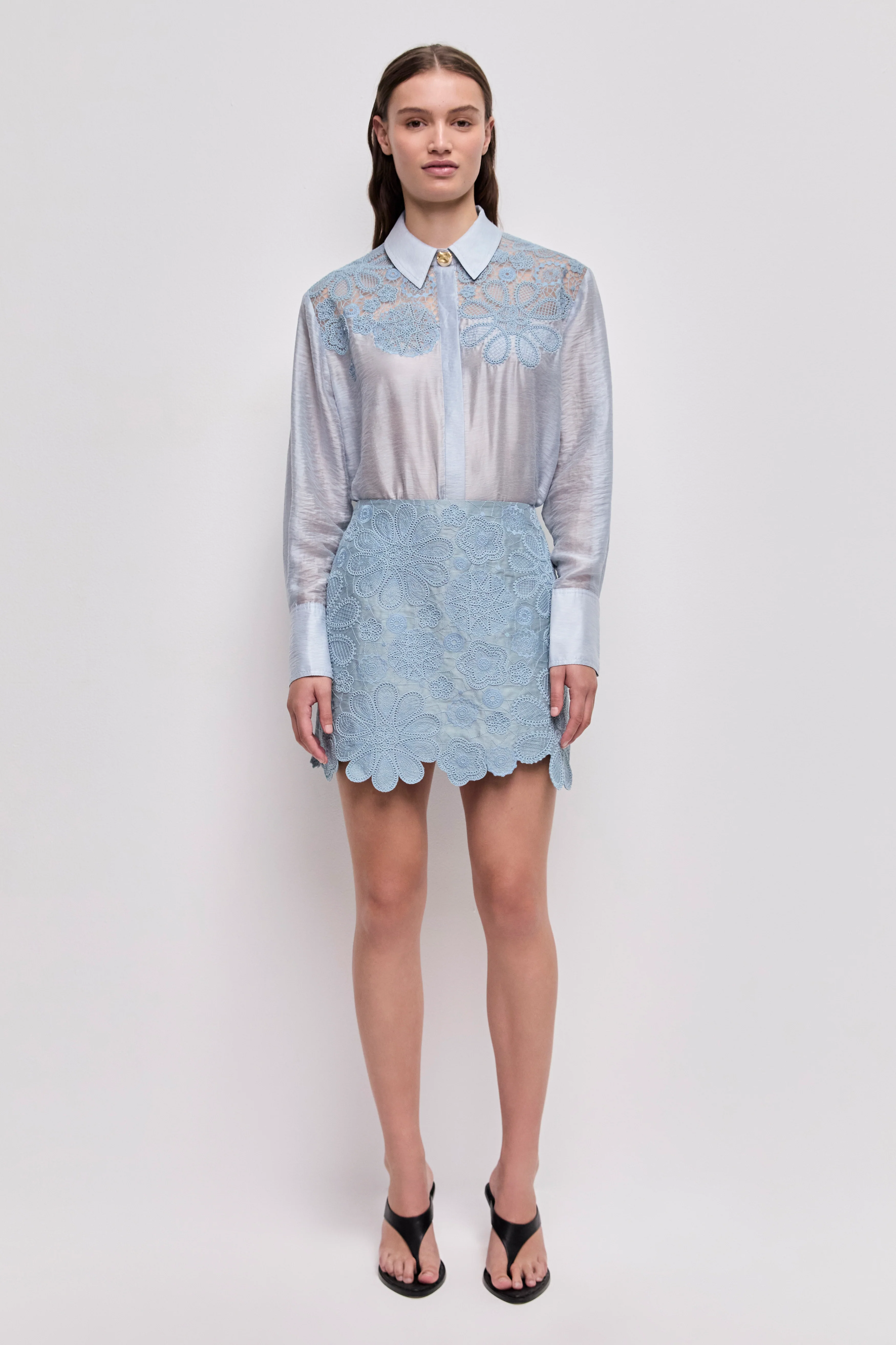 Gia Embroidered Mini Skirt