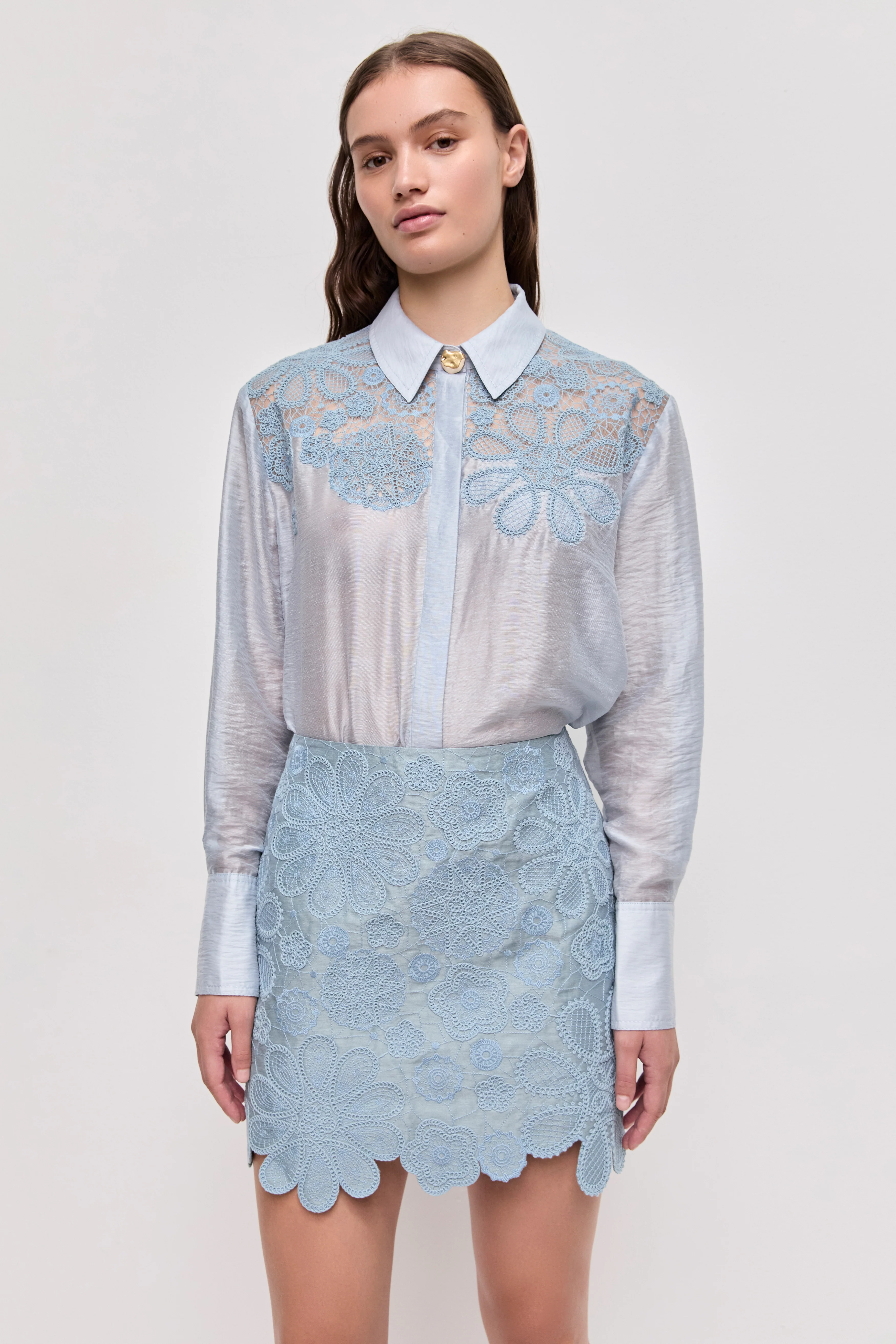 Gia Embroidered Mini Skirt