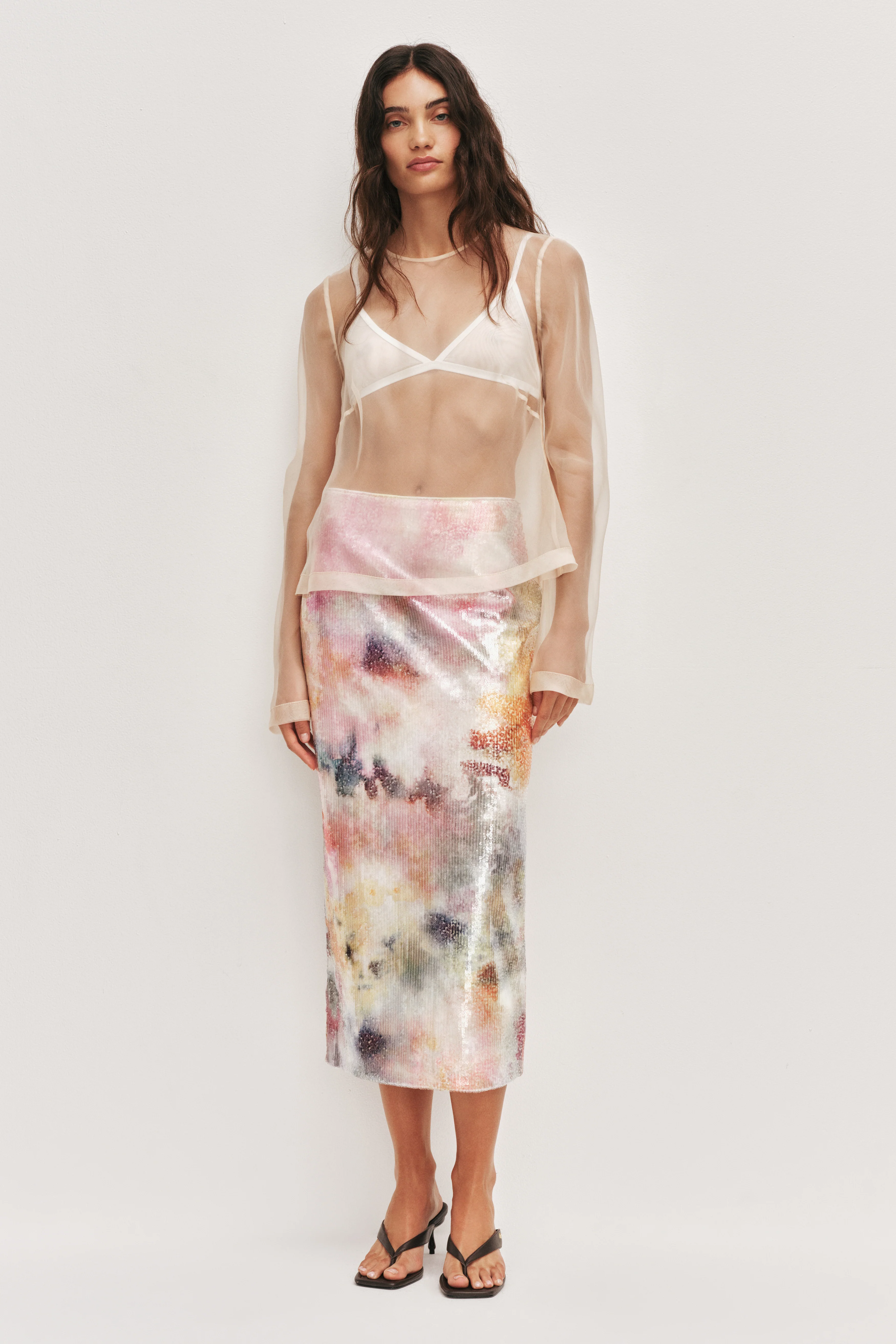 Sybilla Sequin Midi Skirt