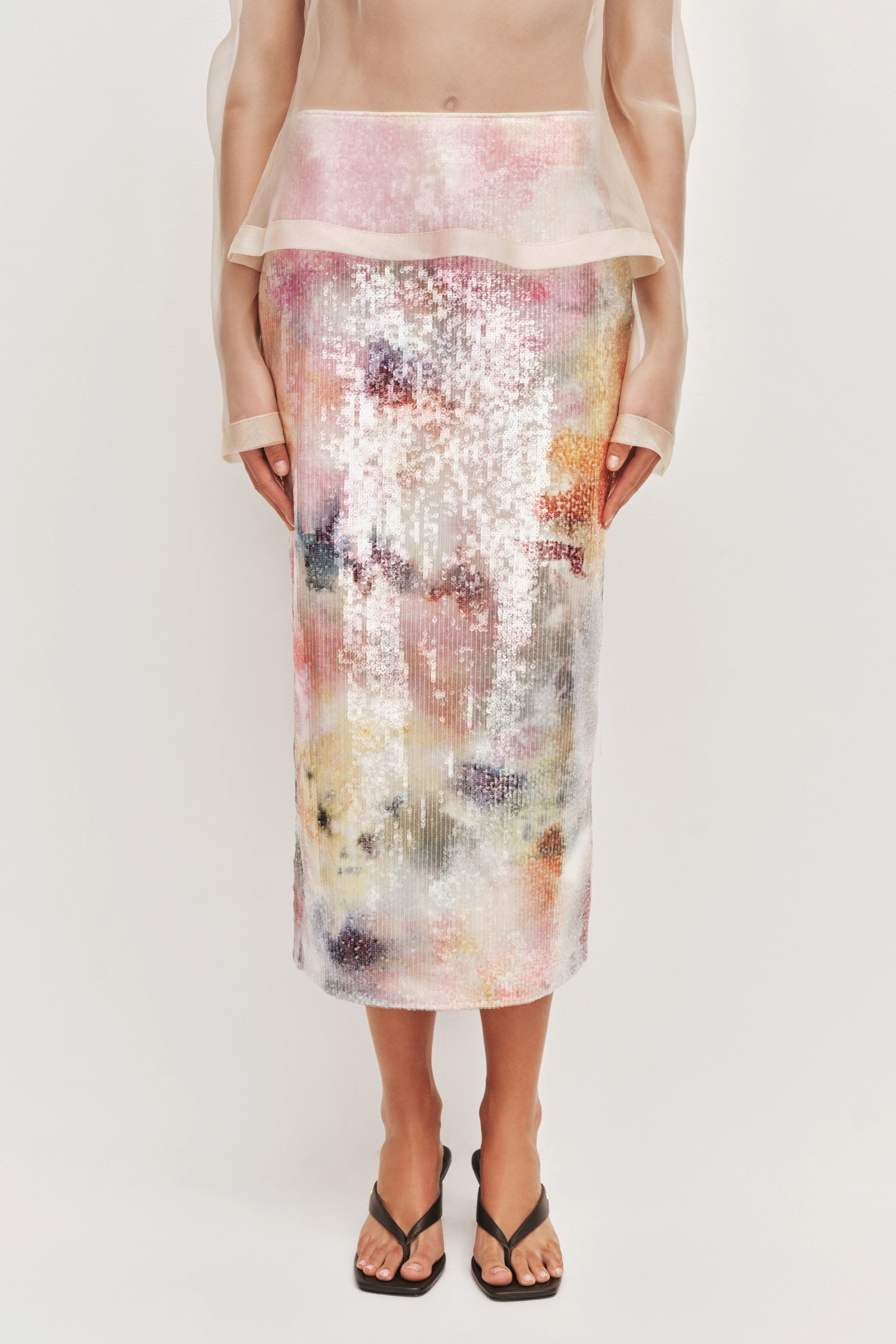 Sybilla Sequin Midi Skirt