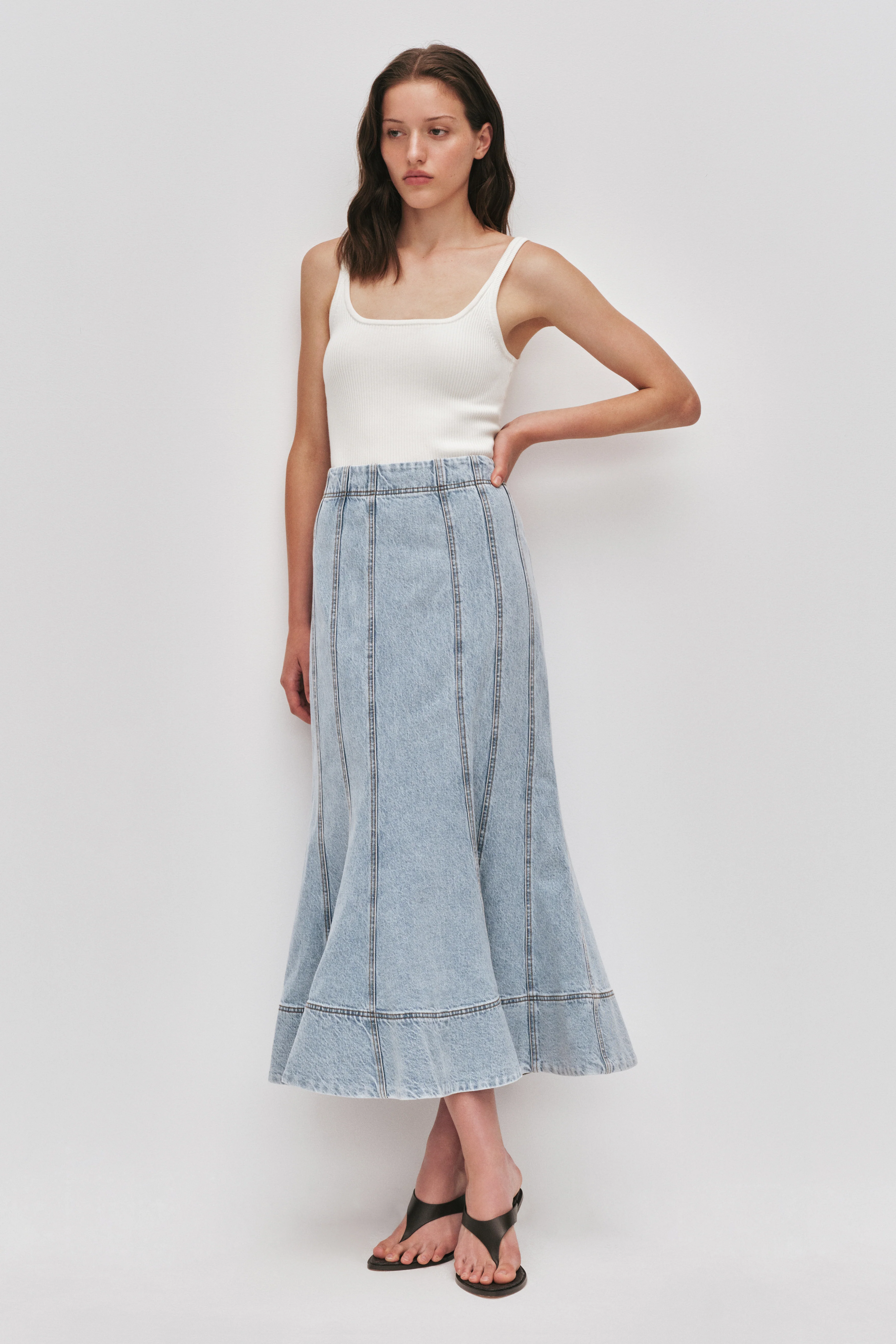 Tia Denim Midi Skirt