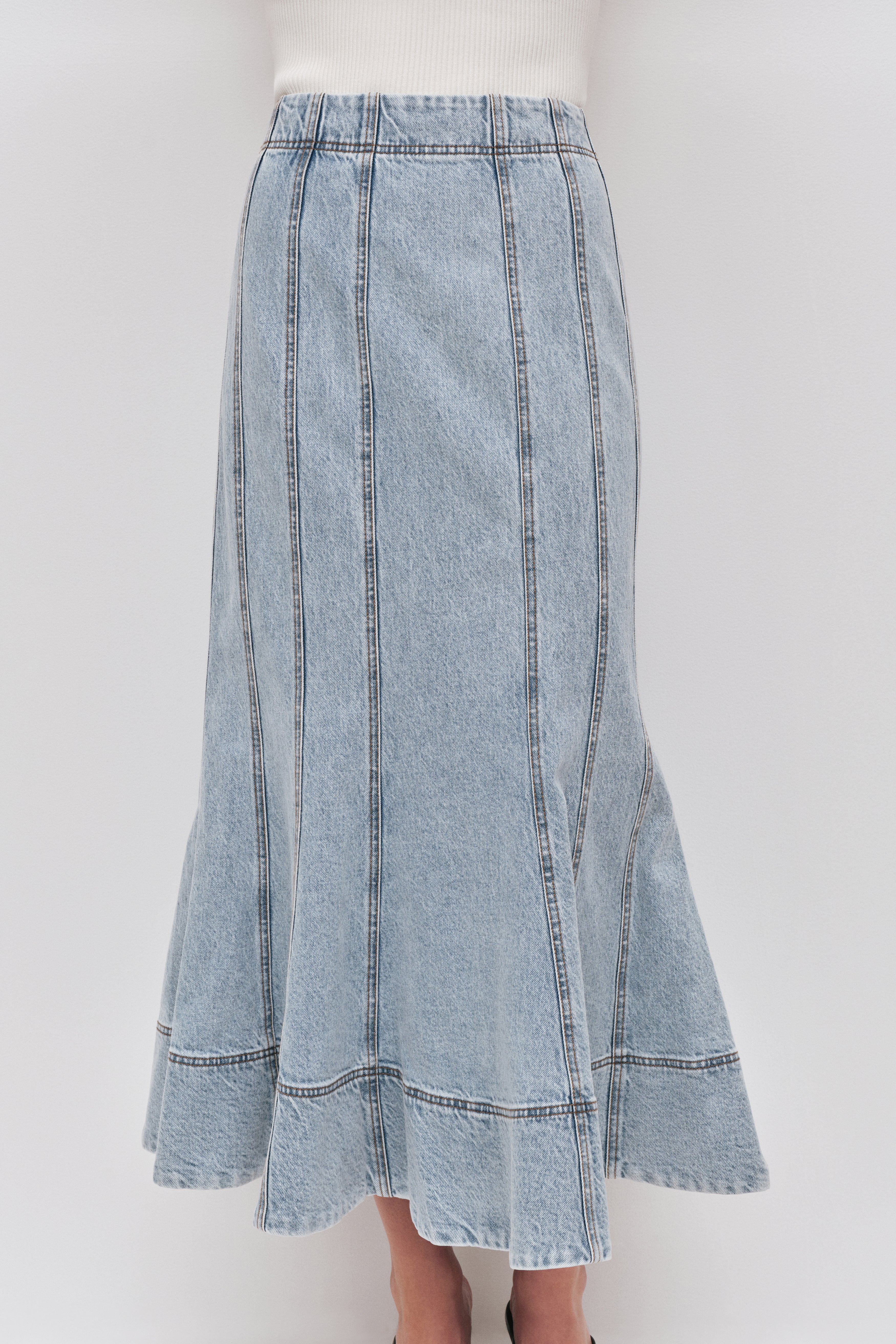 Tia Denim Midi Skirt