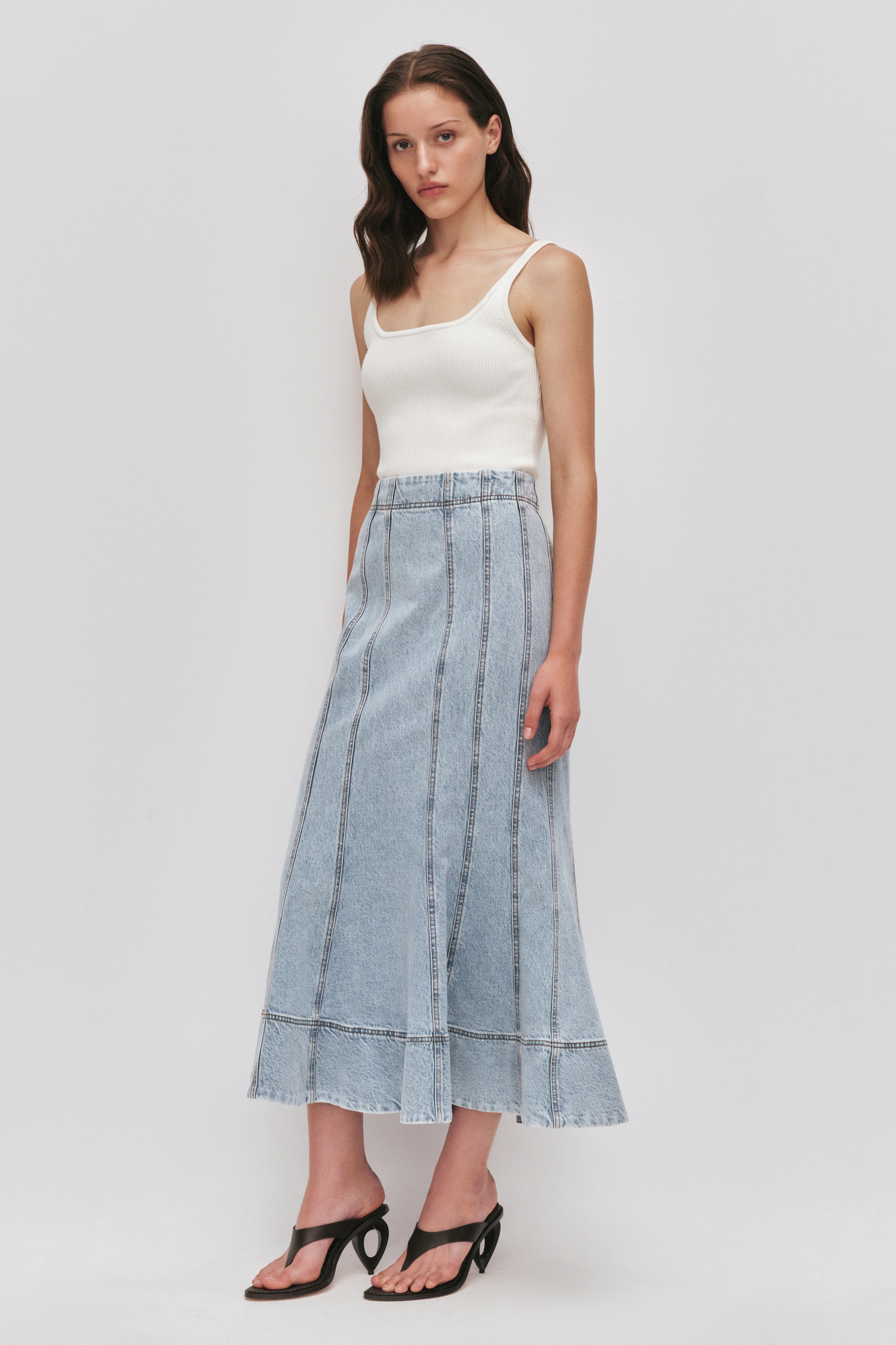 Tia Denim Midi Skirt