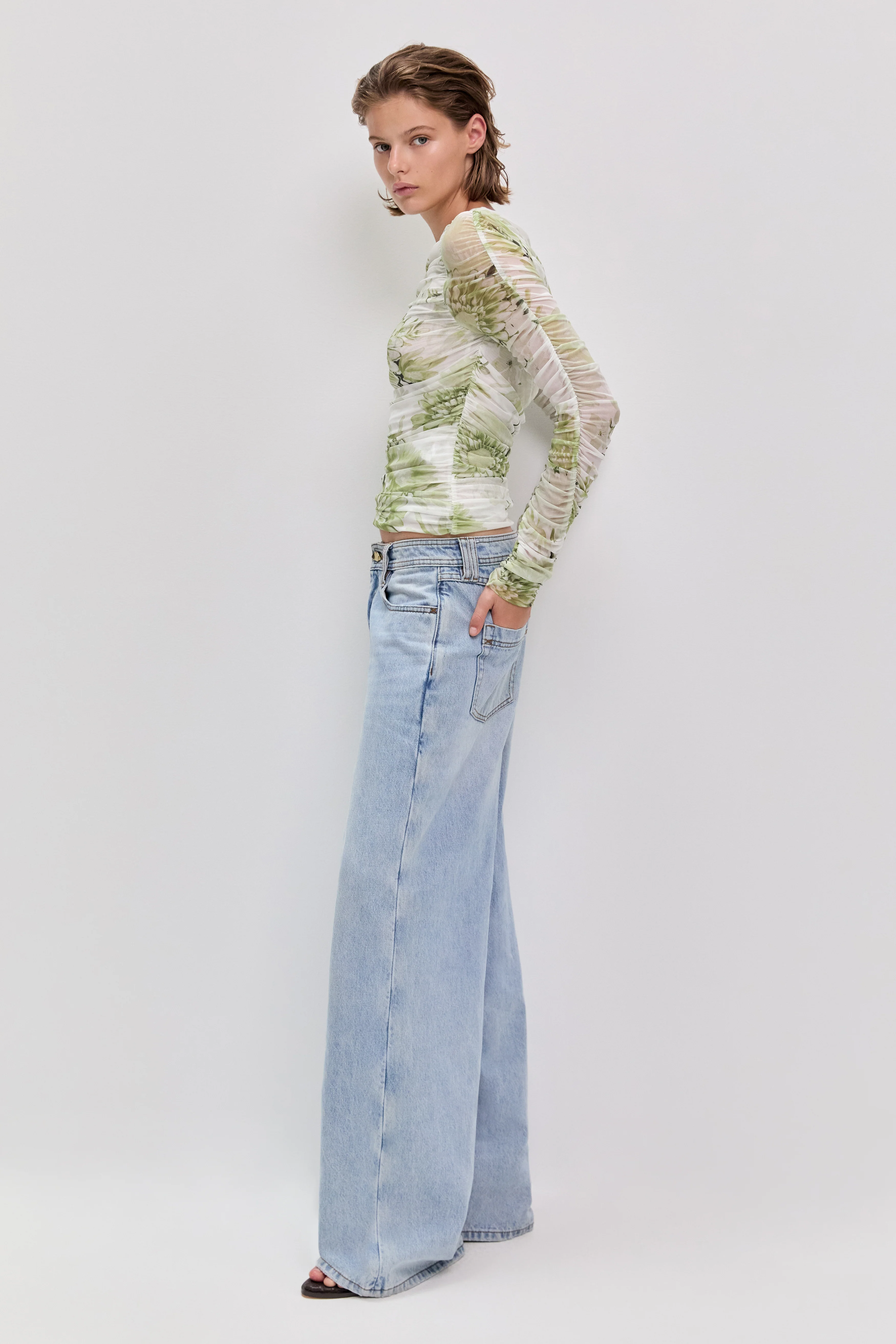 Verdant Print Mesh Top