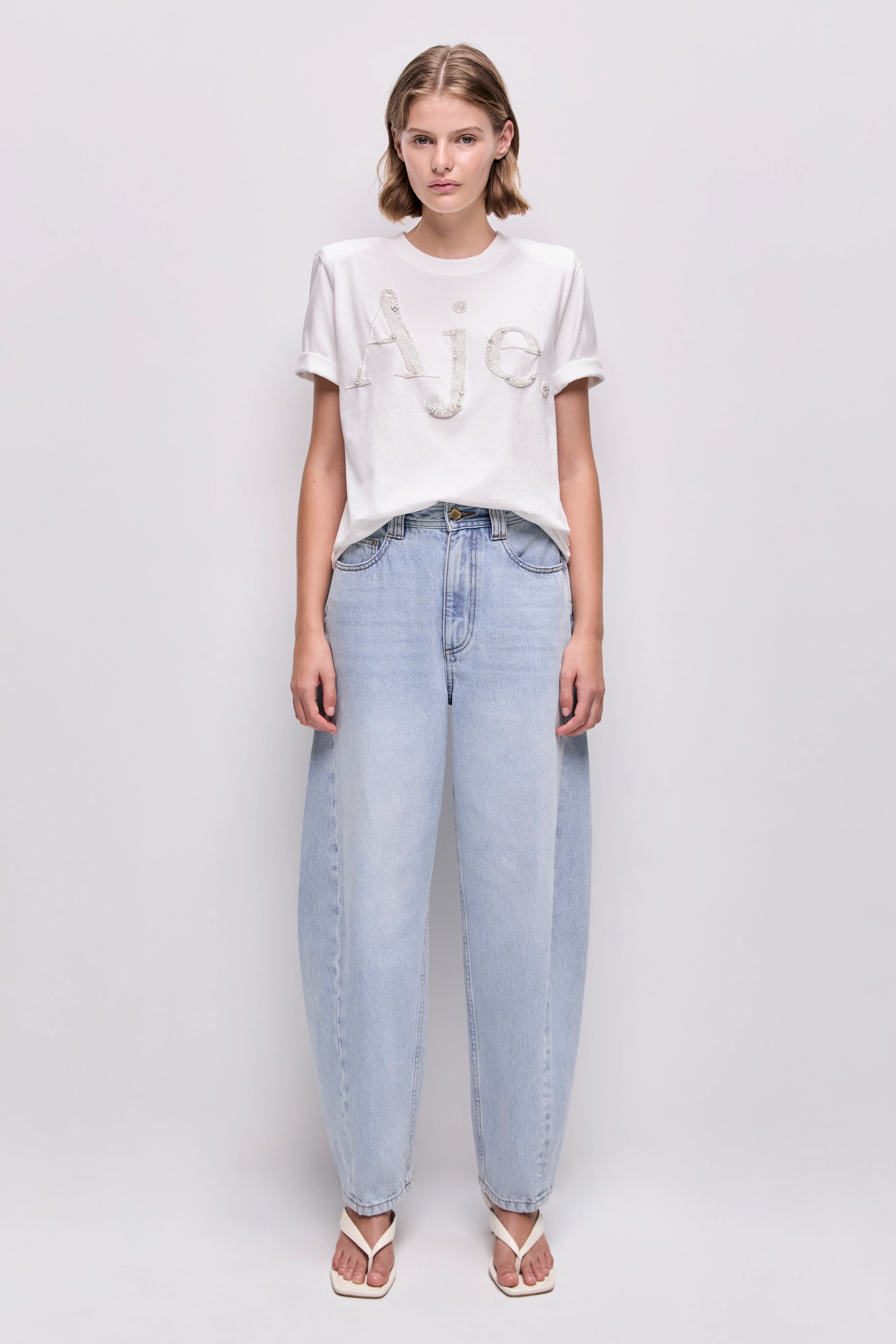 Aimee Beaded Logo Tee