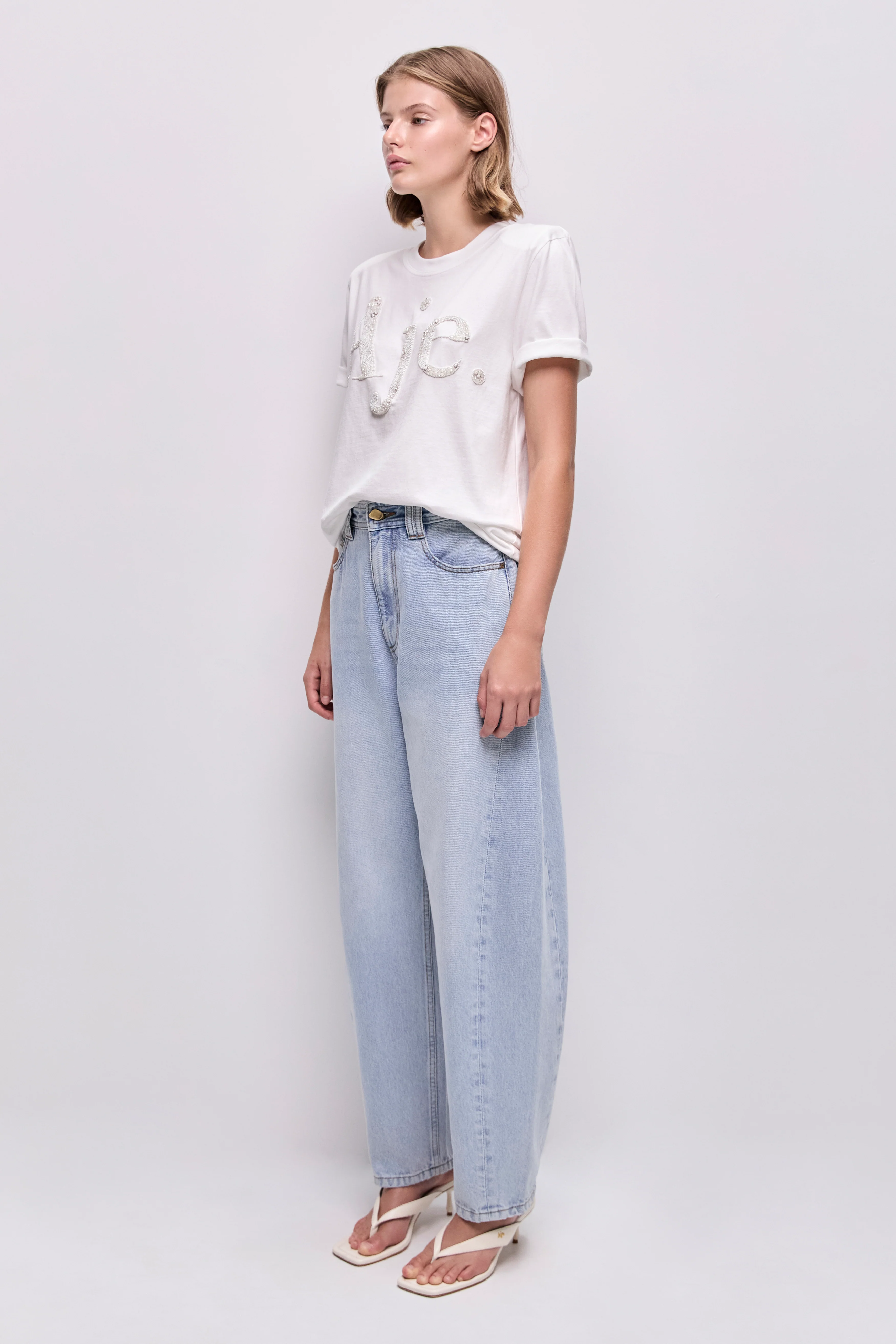 Aimee Beaded Logo Tee