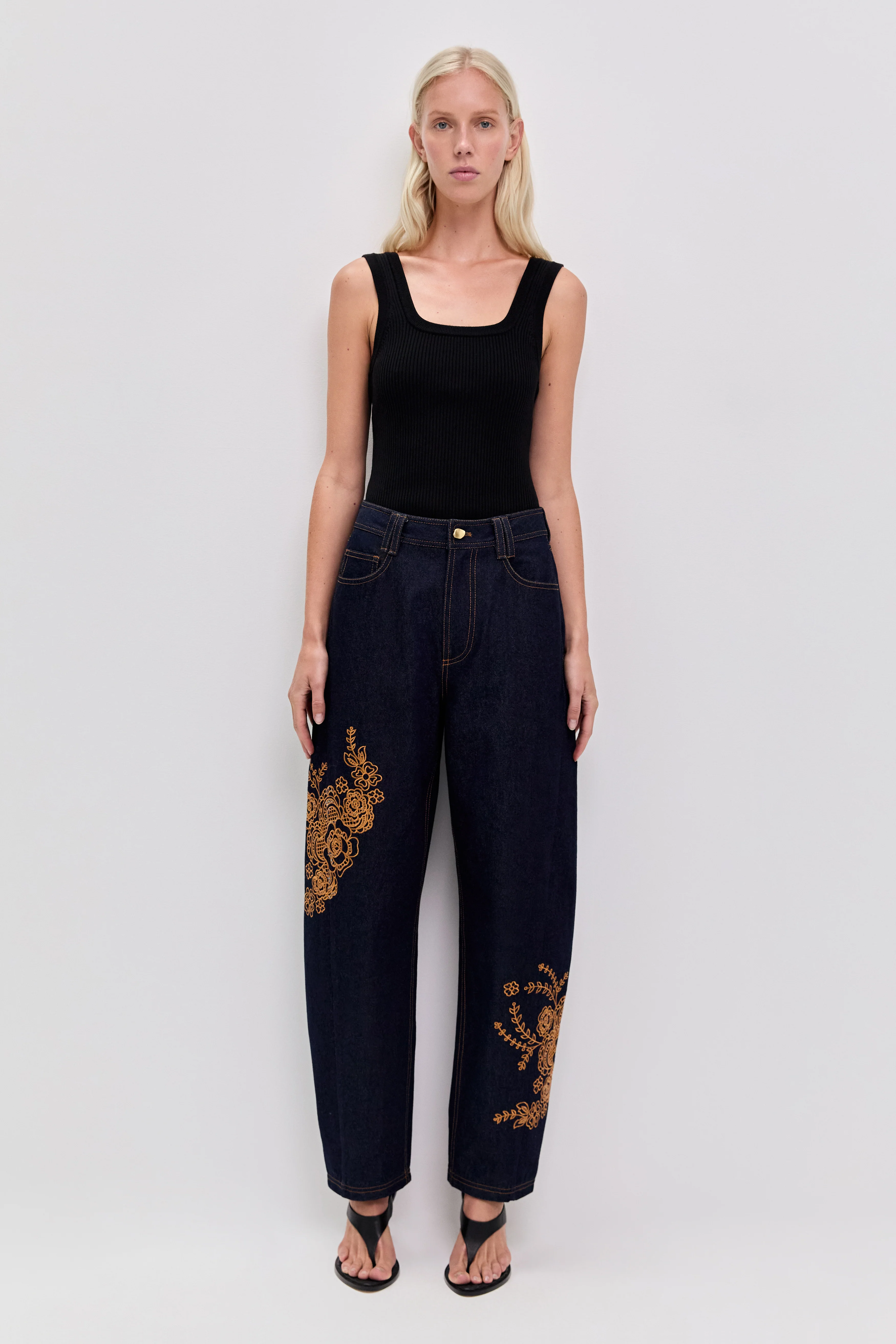 Elora Embroidered Denim Jeans