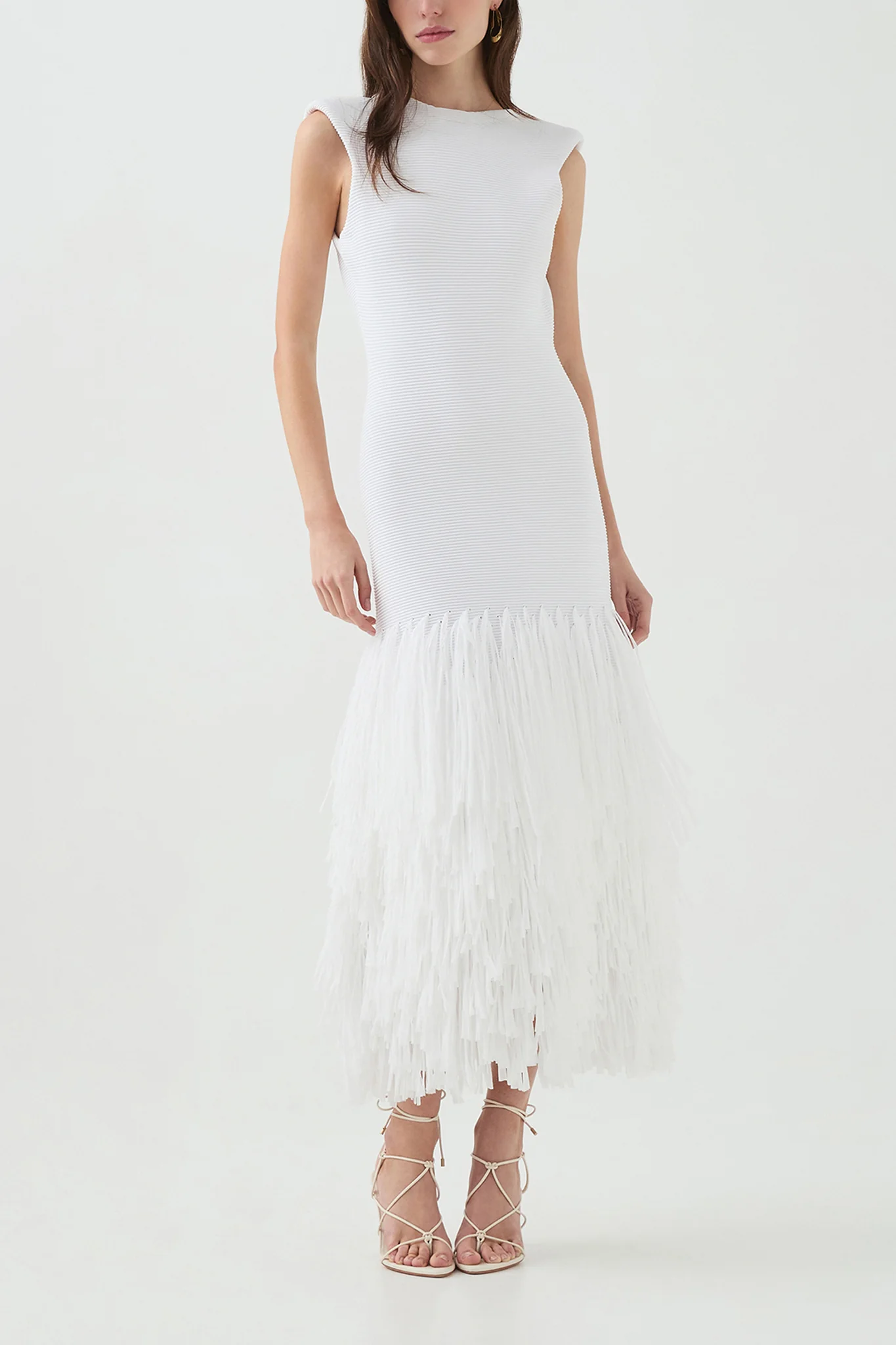 Rushes Raffia Knit Midi Dress