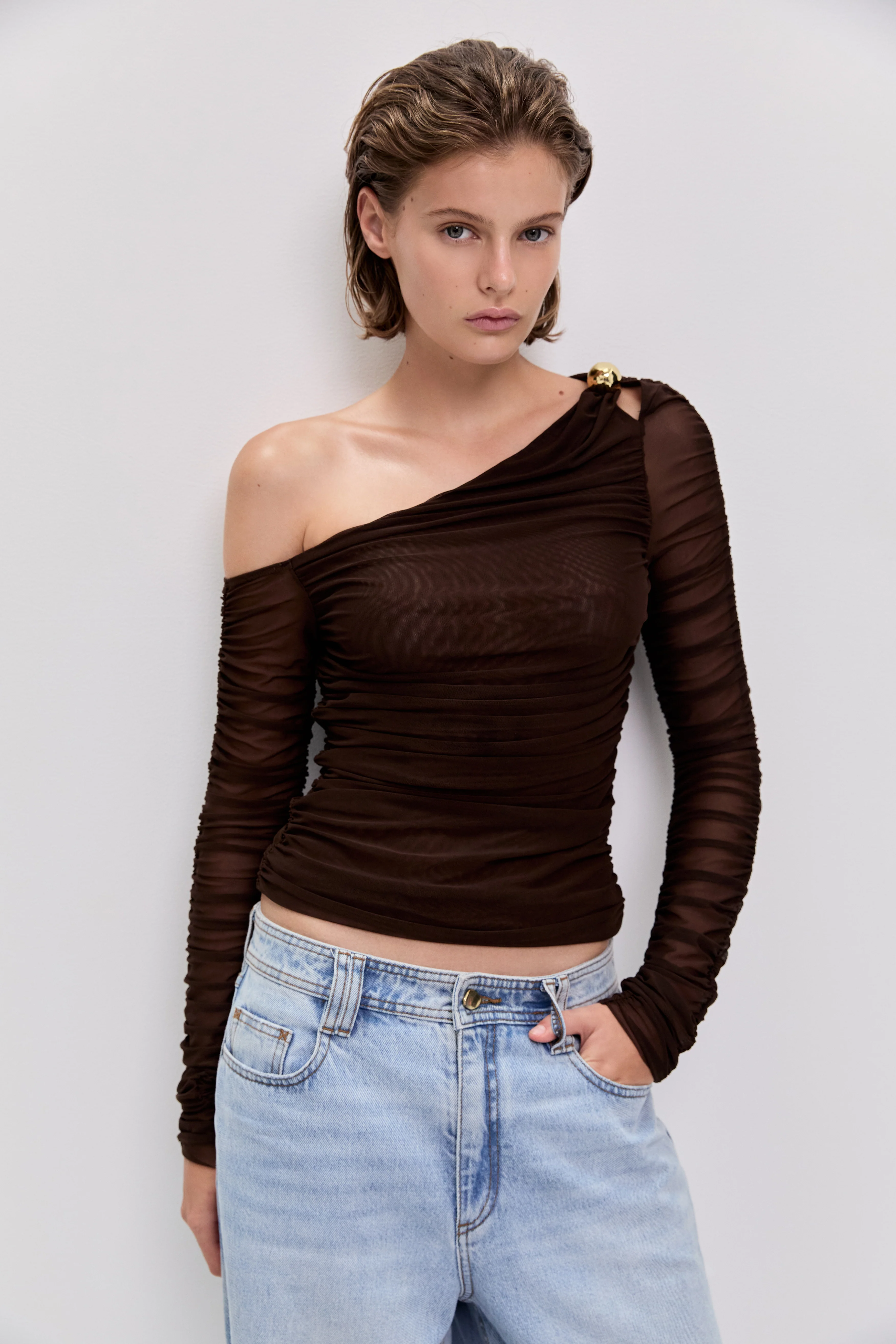 Elaria Long Sleeve Mesh Top