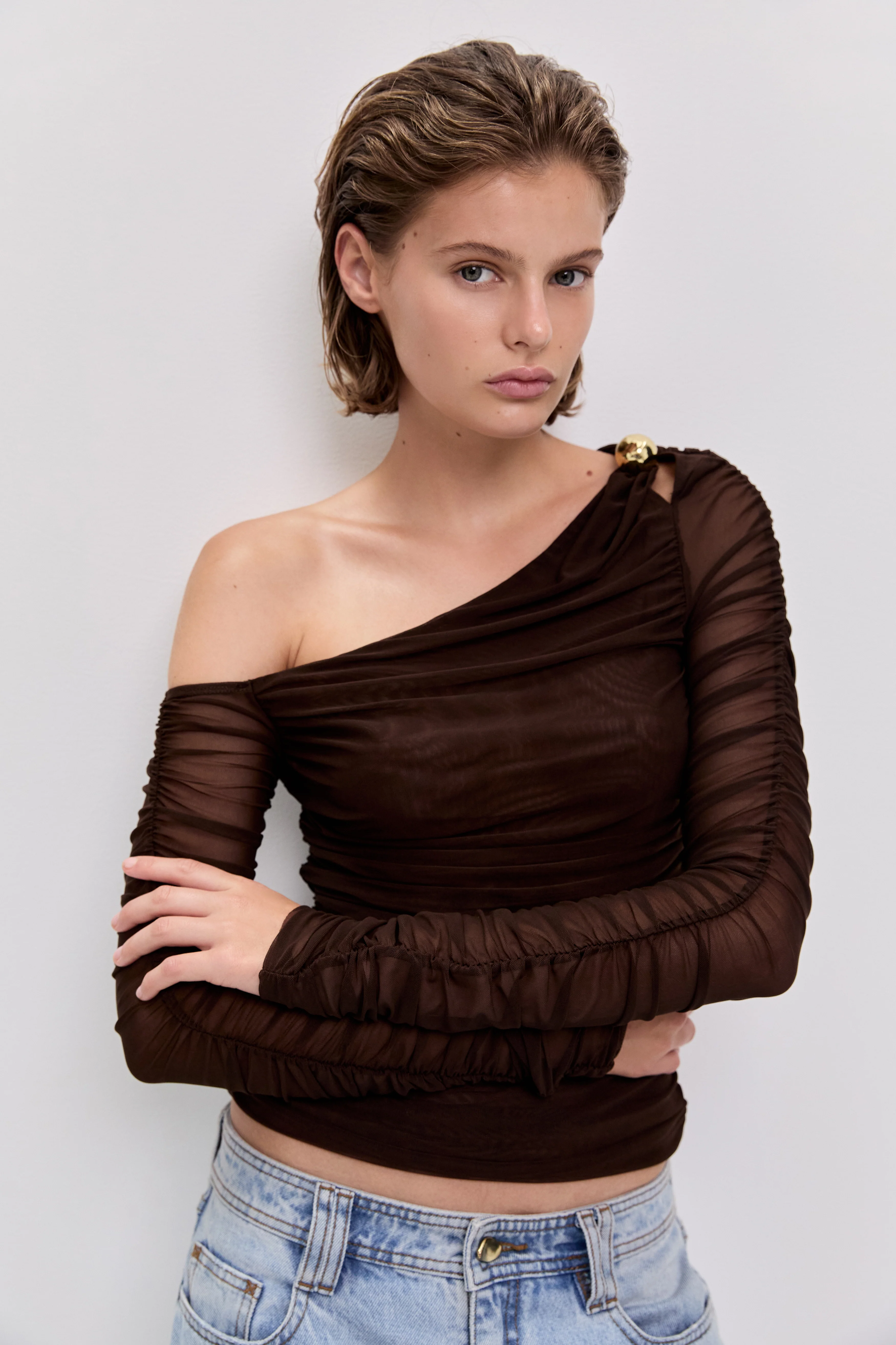 Elaria Long Sleeve Mesh Top