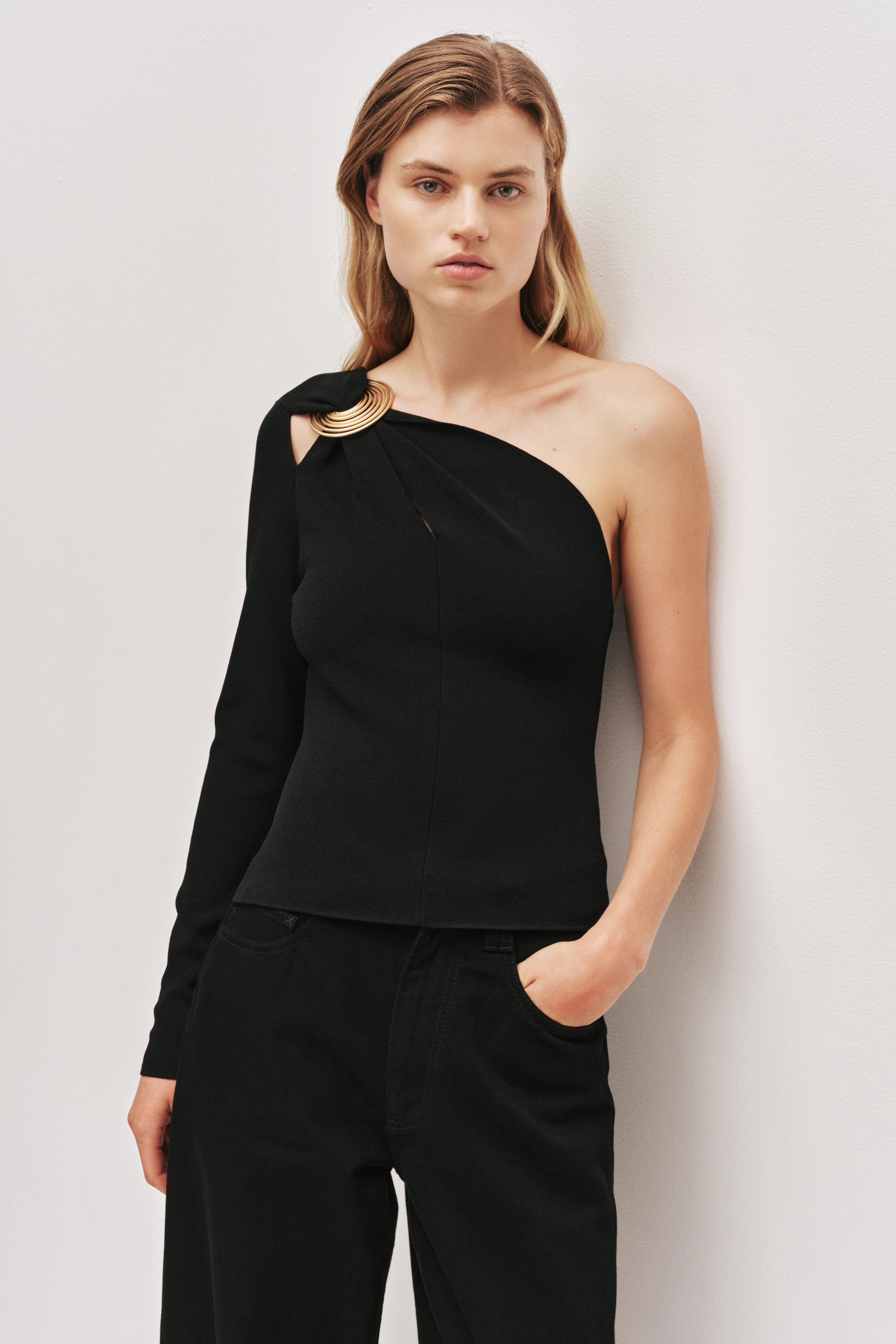 Rosabel Asymmetric Knit Top