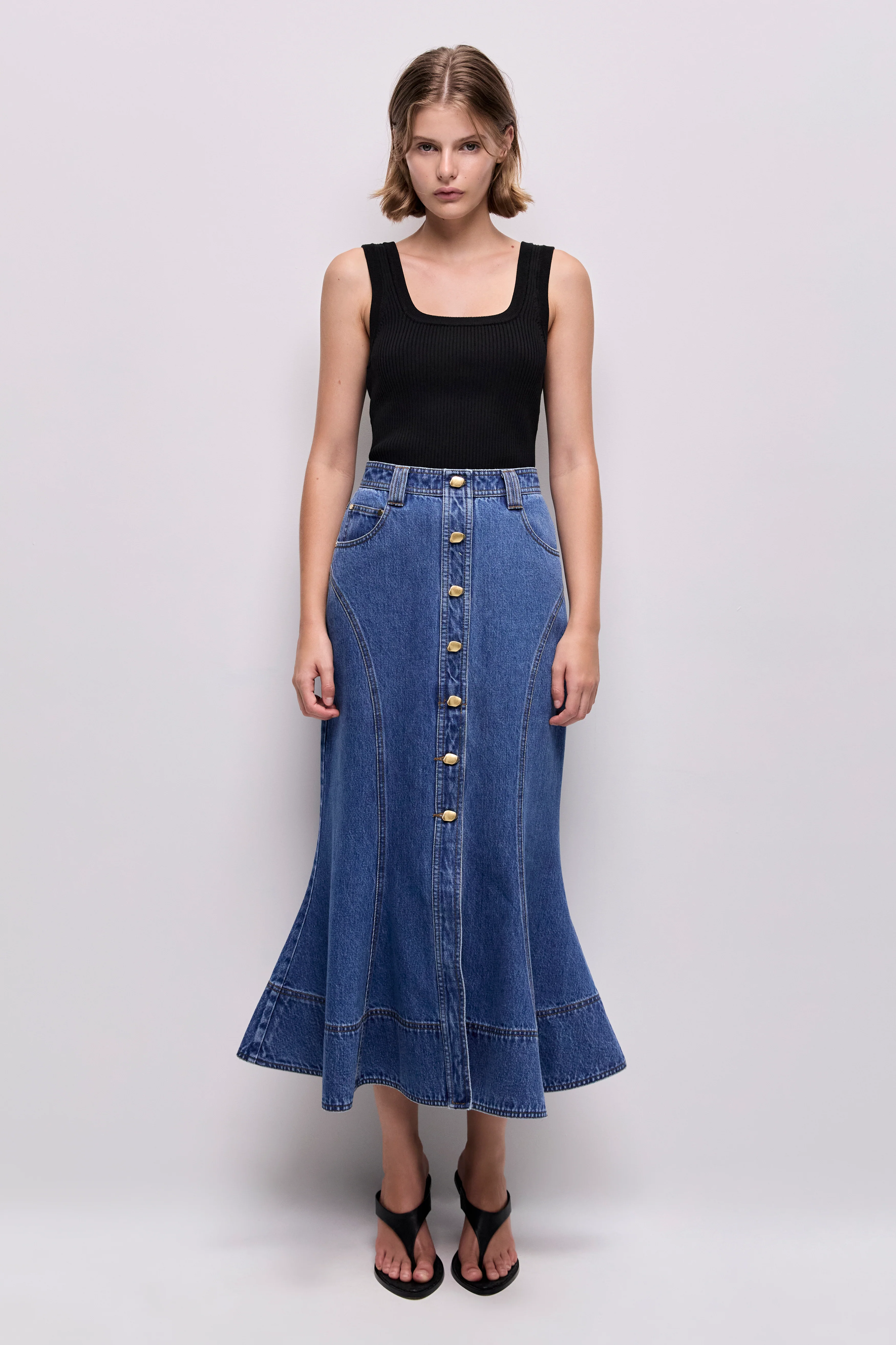 Loxley Denim Midi Skirt