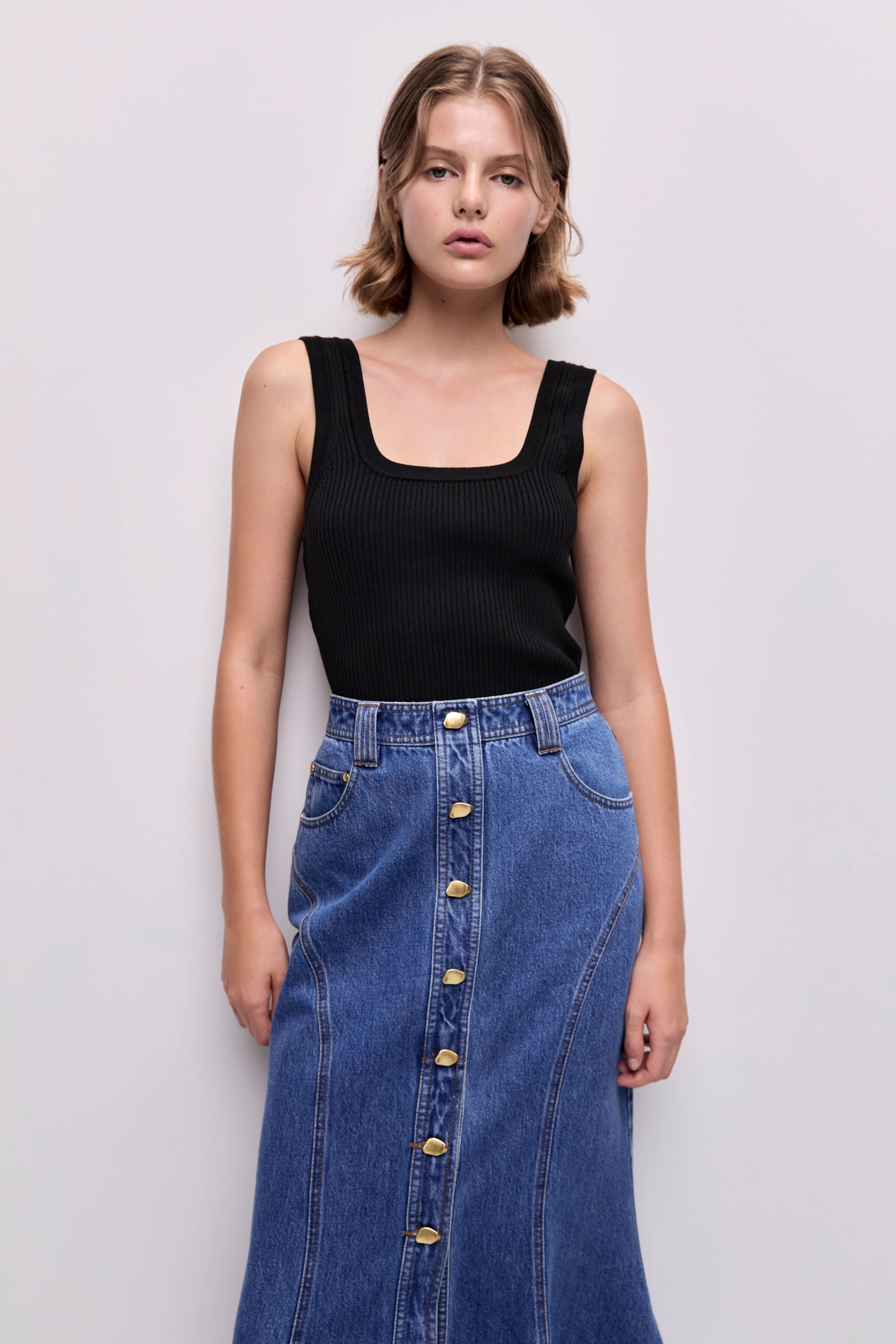 Loxley Denim Midi Skirt