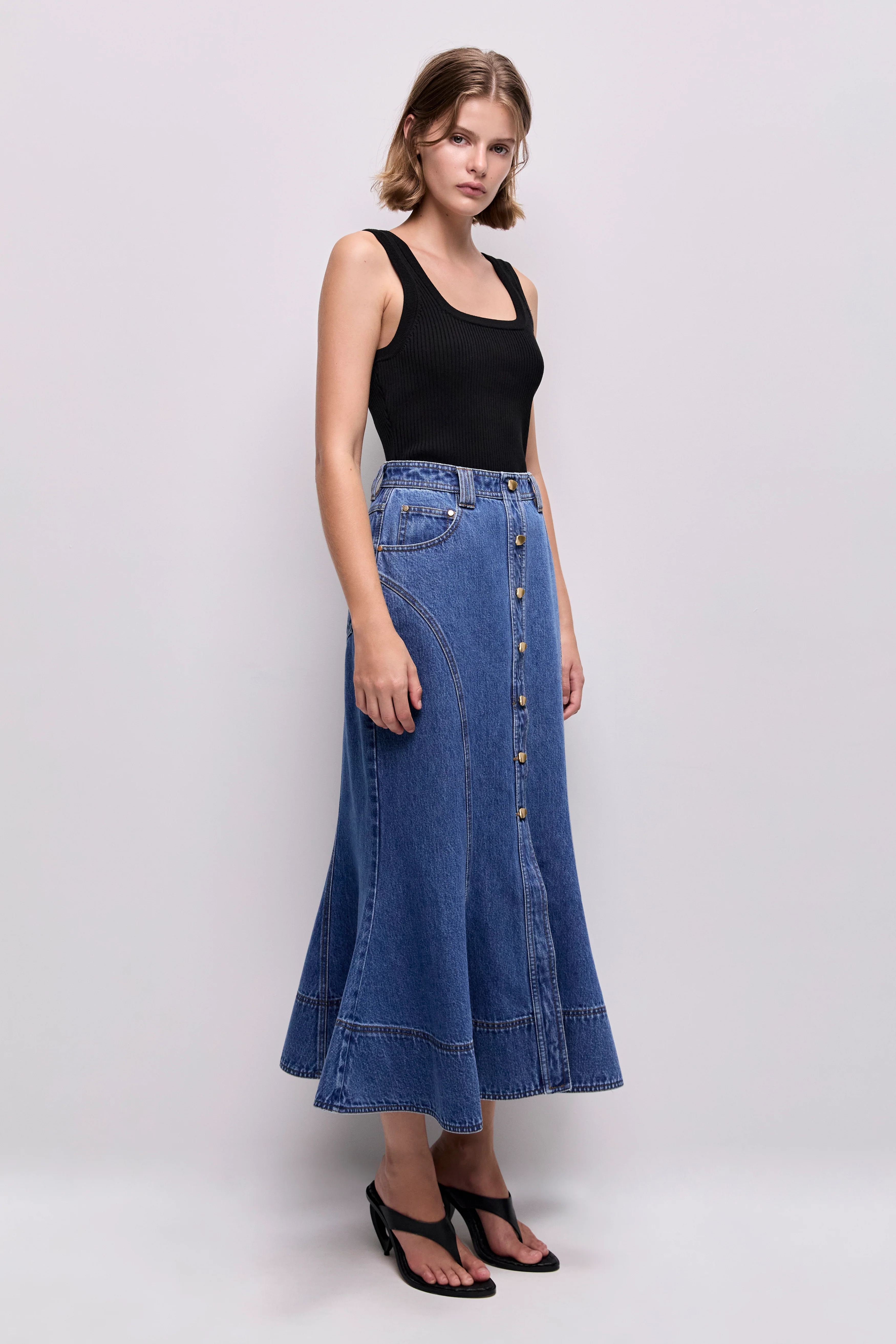 Loxley Denim Midi Skirt