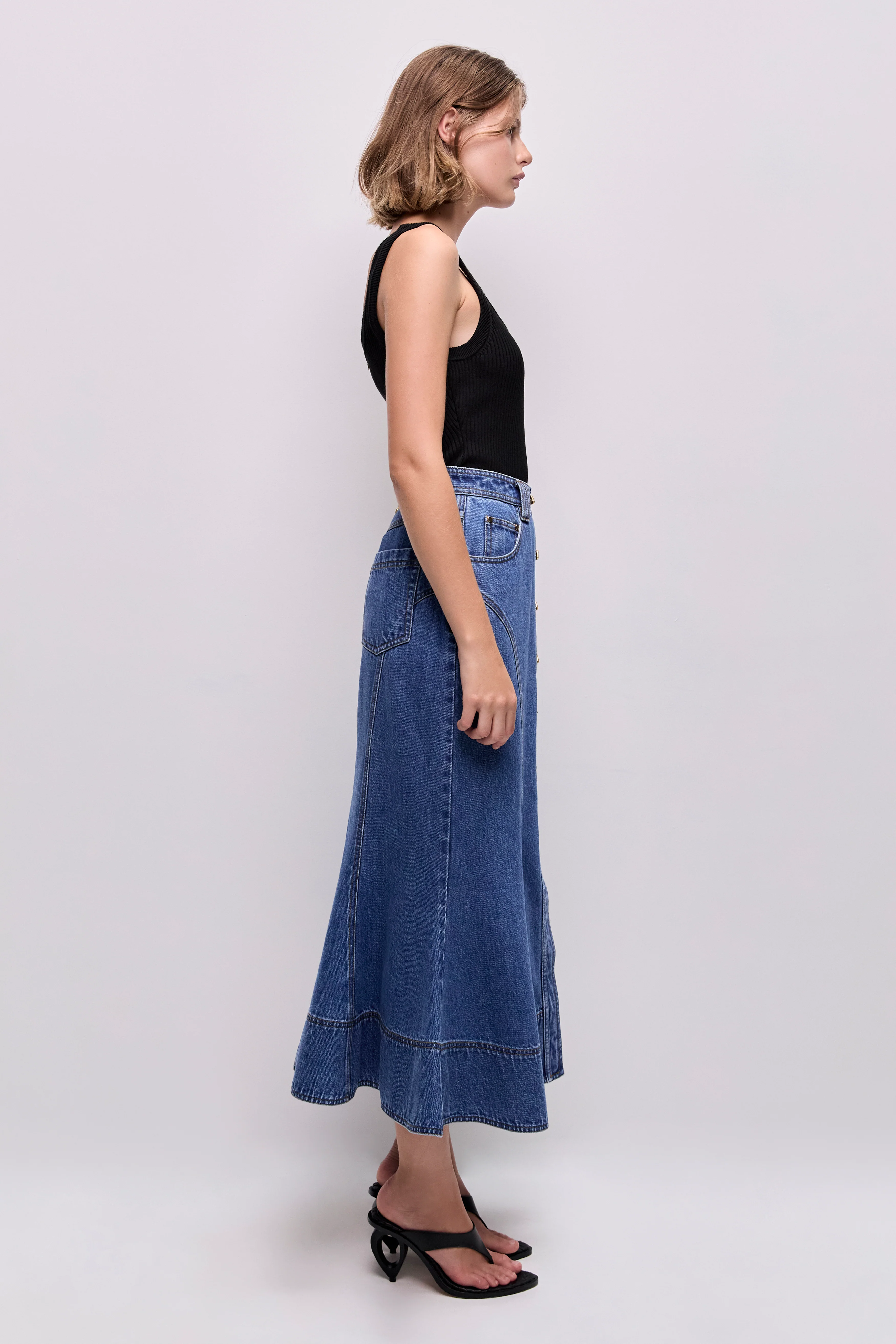 Loxley Denim Midi Skirt