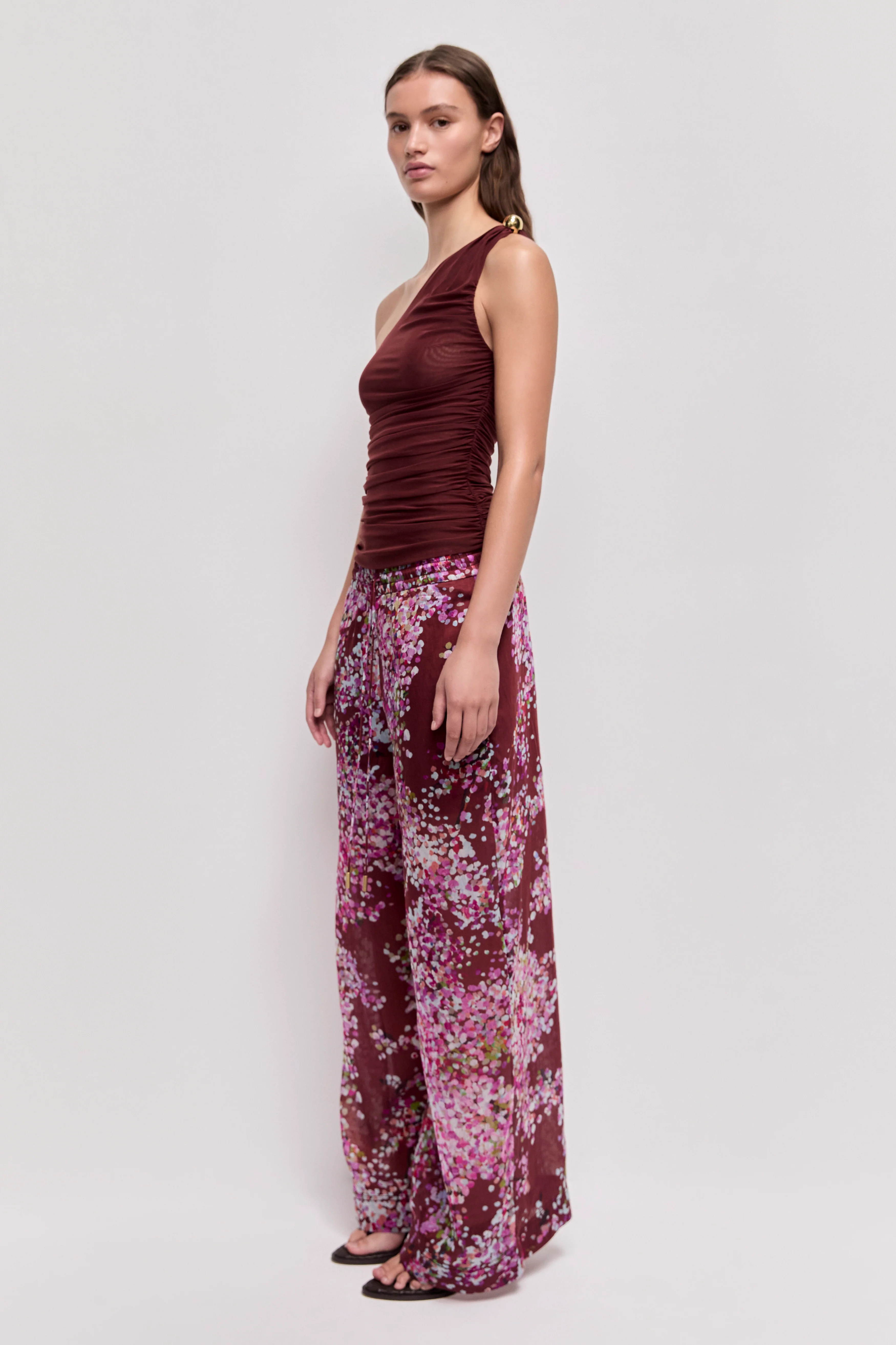 Elaria One Shoulder Mesh Top