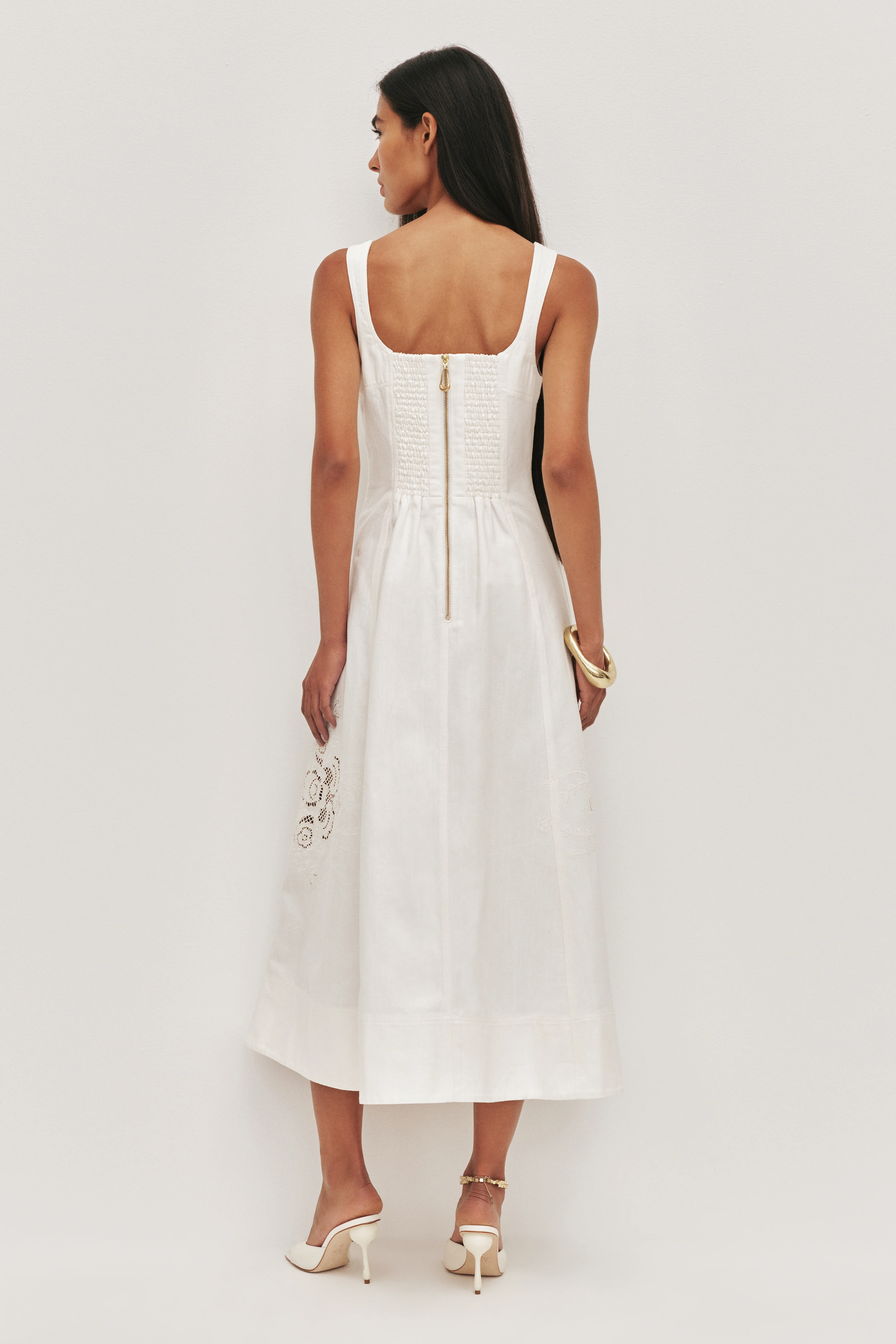 Halo Embroidered Midi Dress