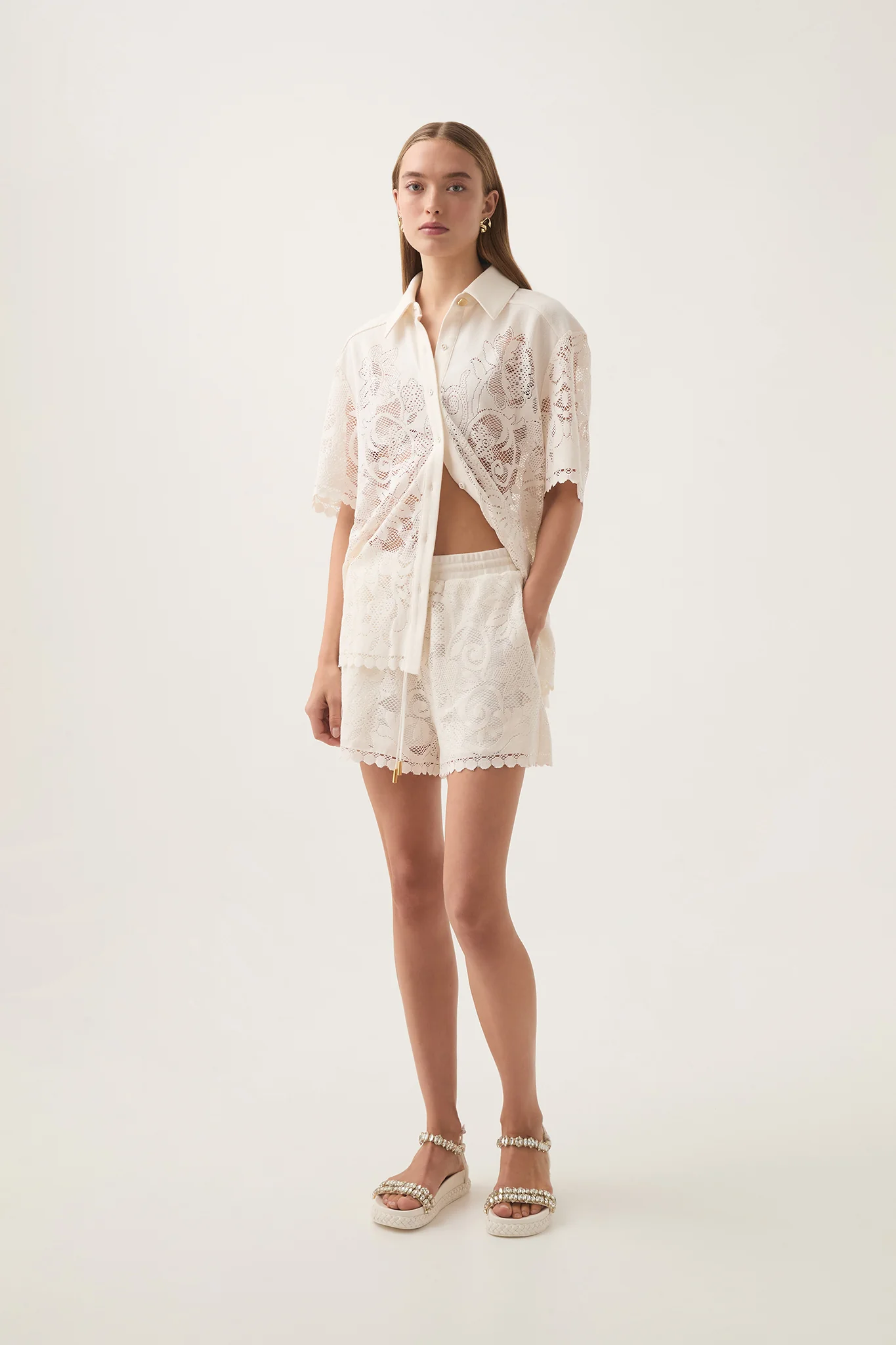 Muses Lace Oversize Shirt