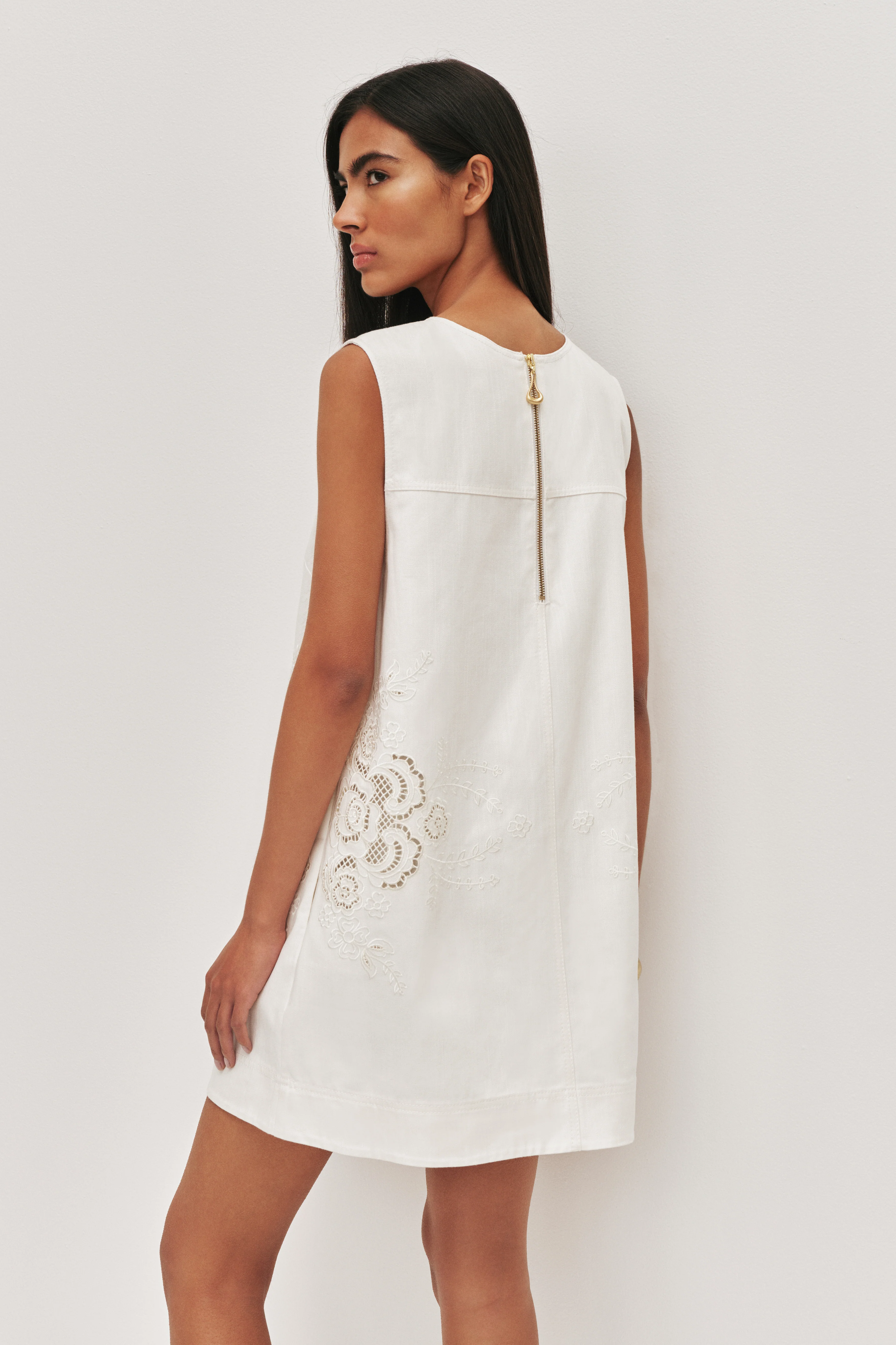 Halo Embroidered Mini Dress