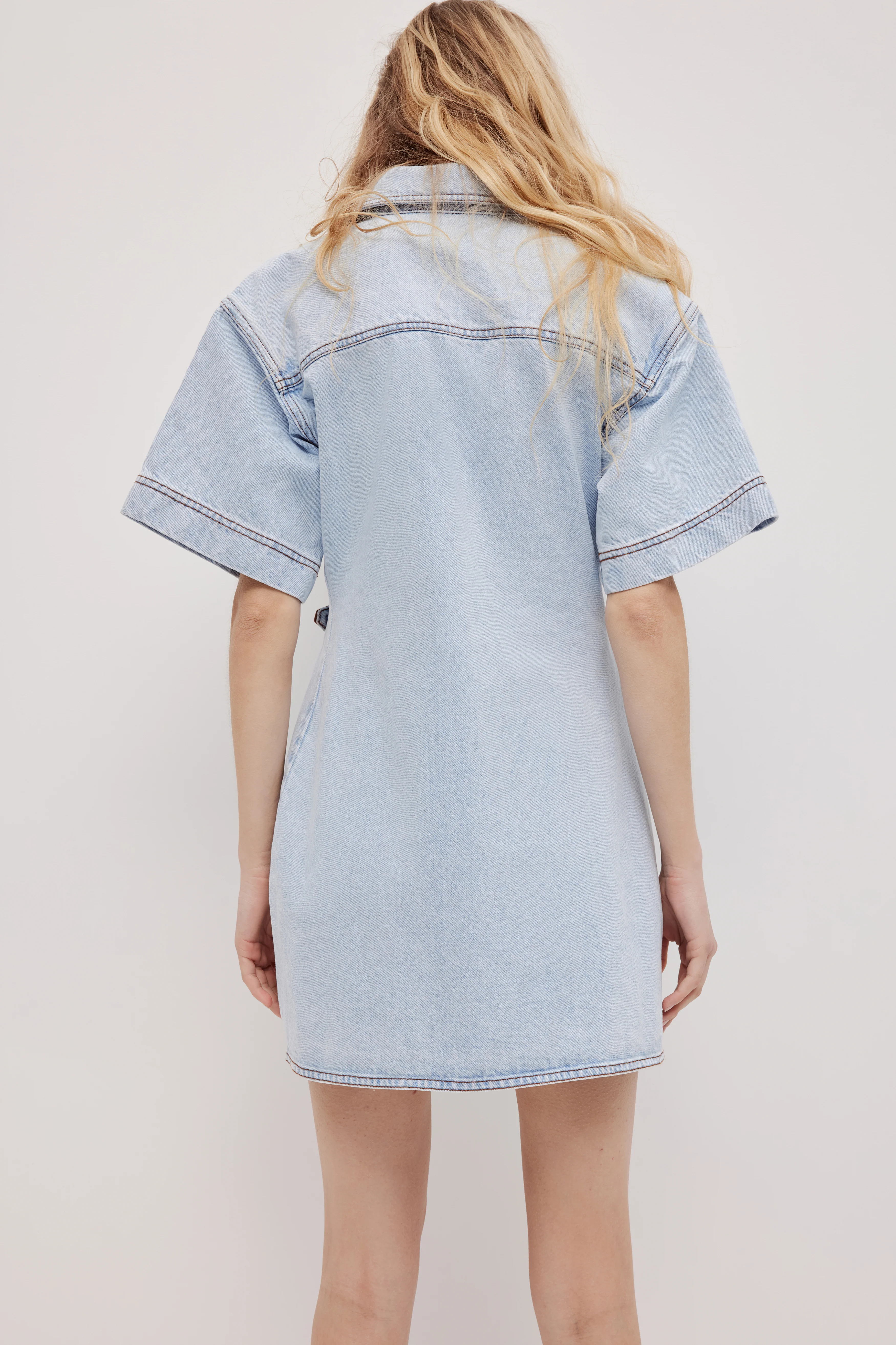 Zella Denim Wrap Mini Dress
