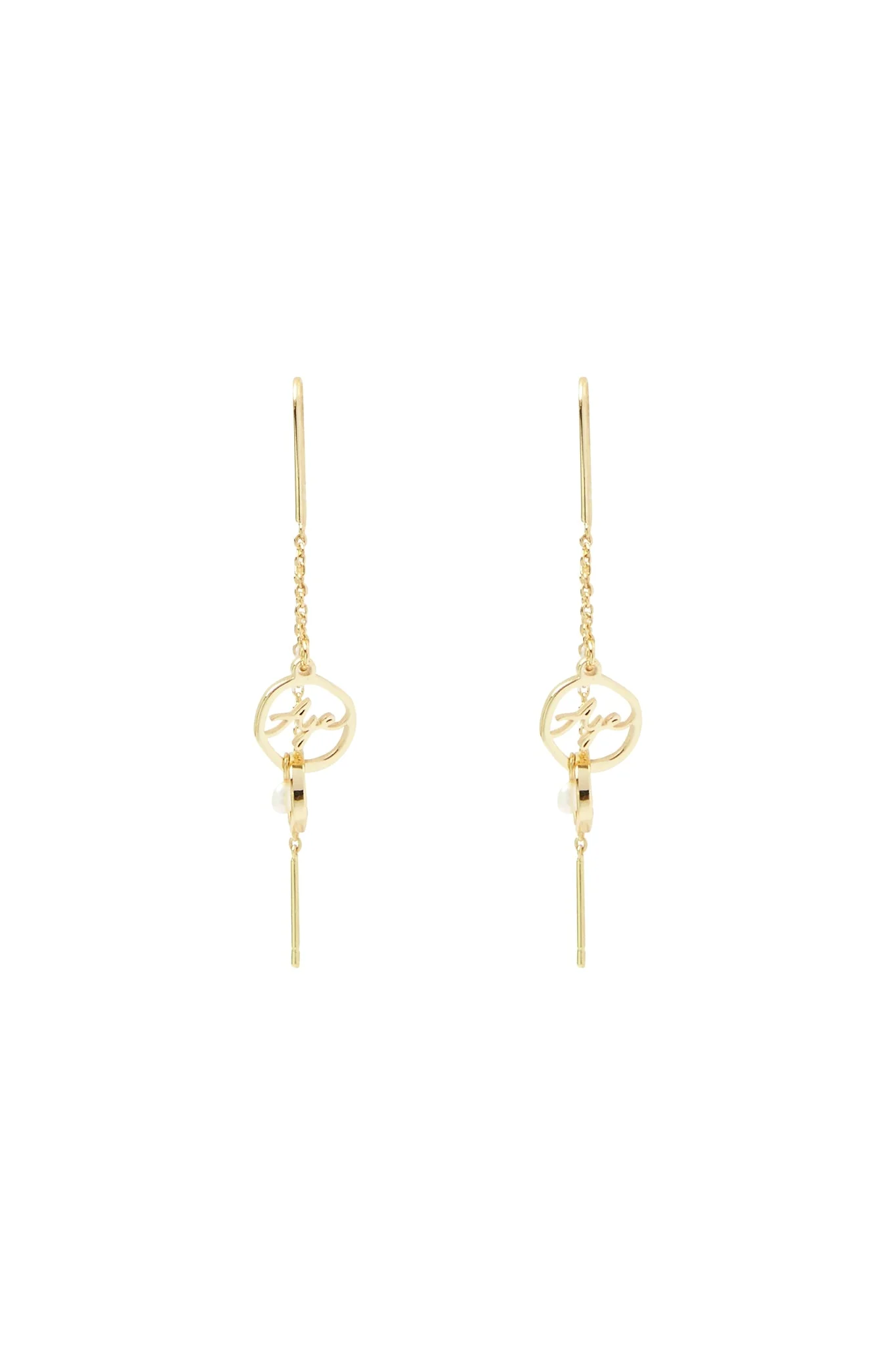 Aje Logo Circle Drop Chain Earring