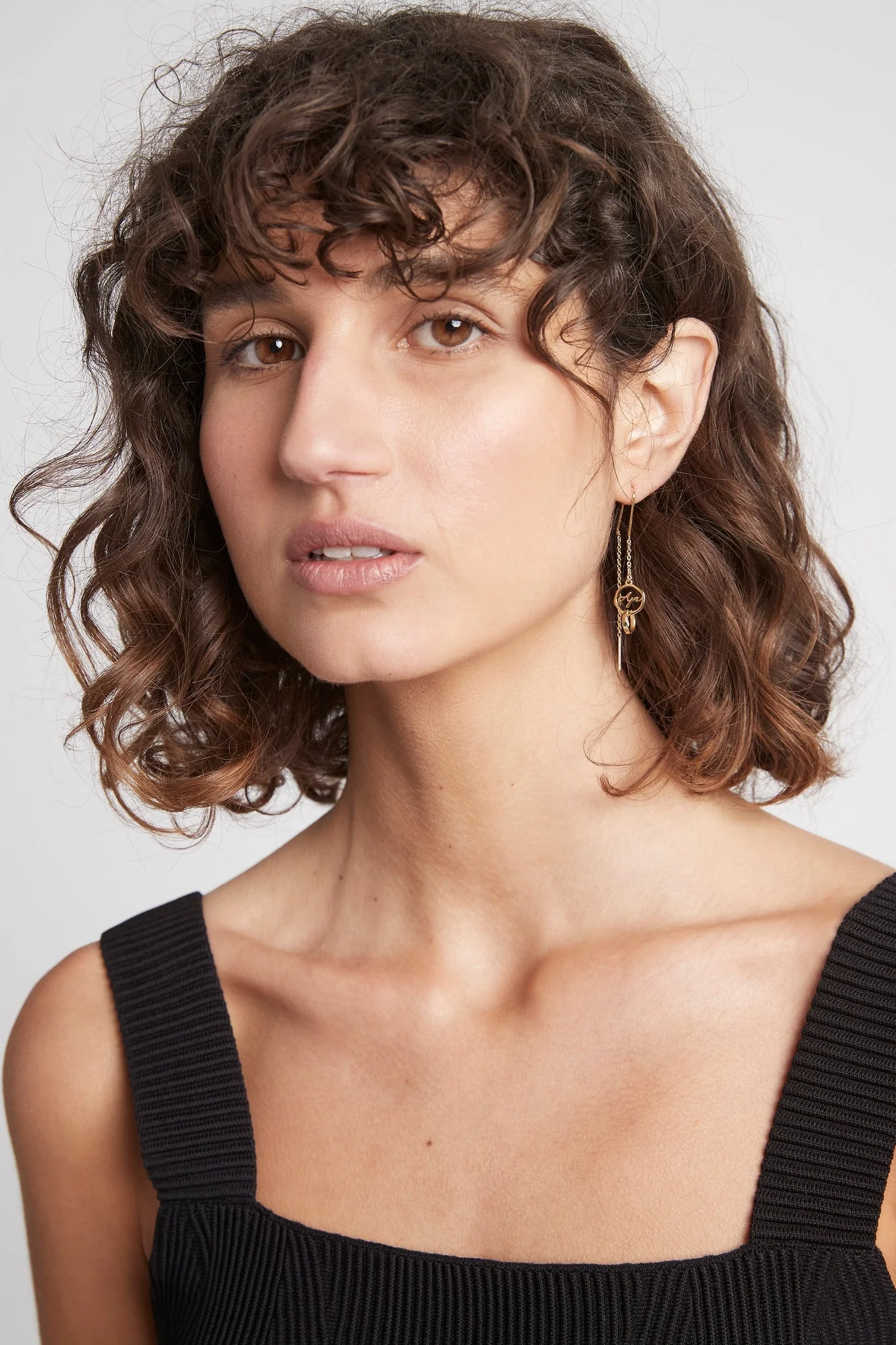 Aje Logo Circle Drop Chain Earring
