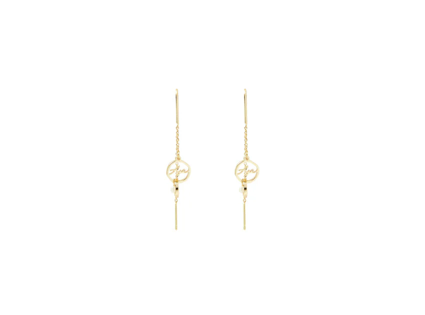Aje Logo Circle Drop Chain Earring