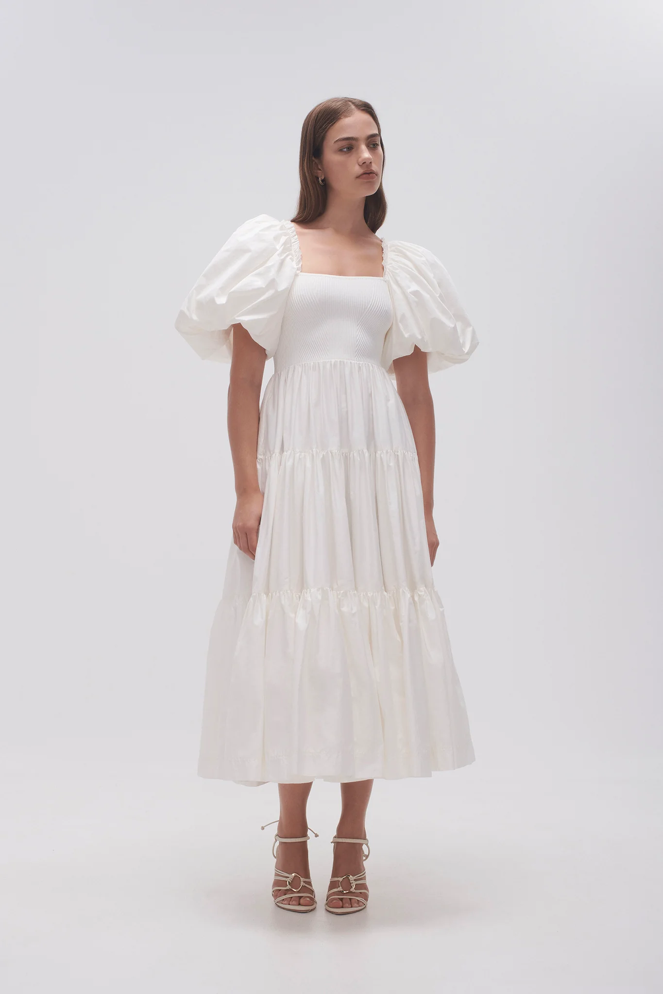 Casa Puff Sleeve Midi Dress