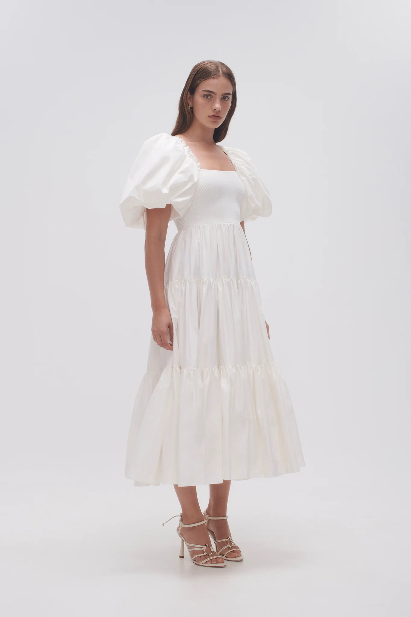Casa Puff Sleeve Midi Dress