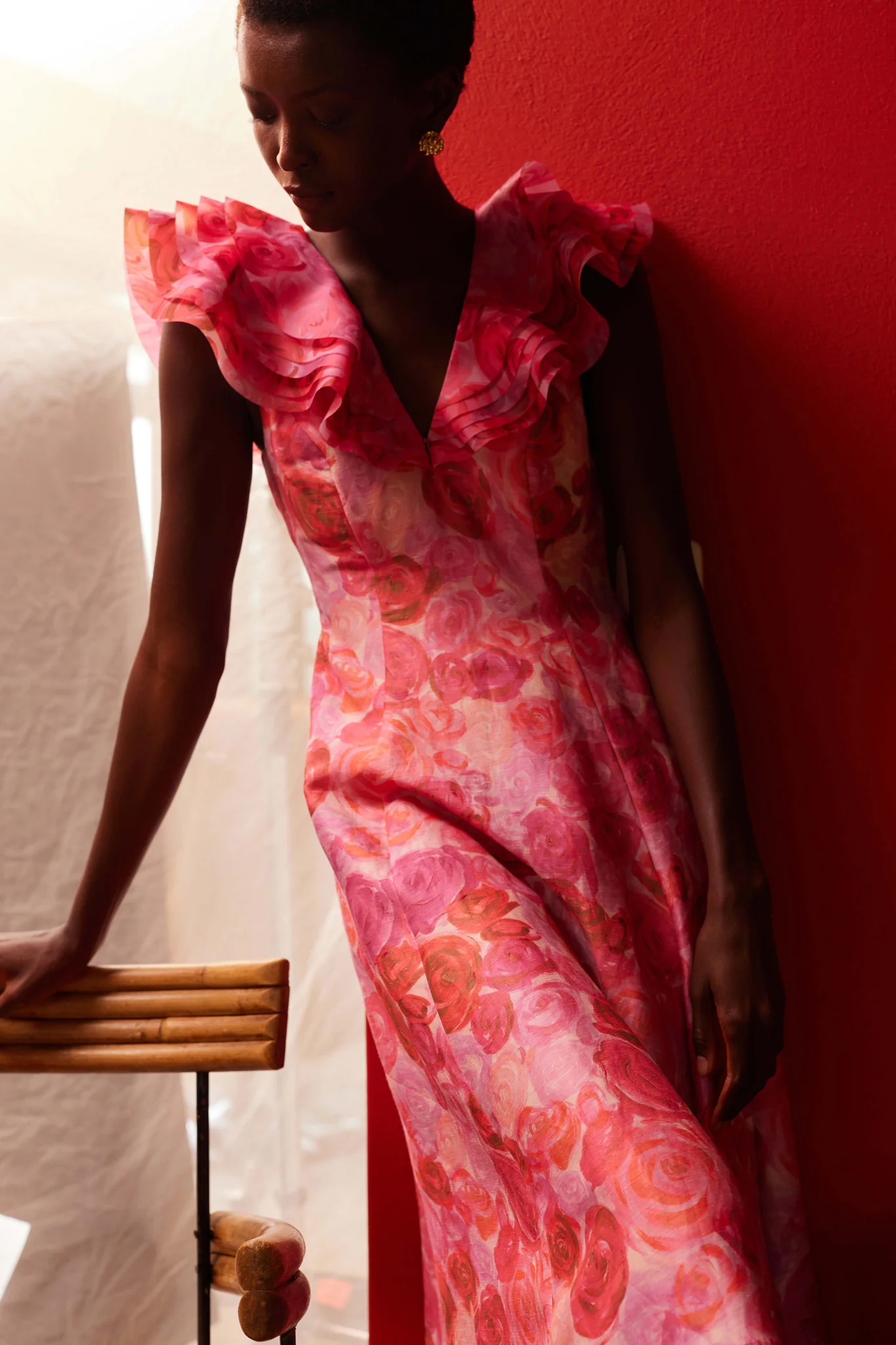 Enchanted Plunge Midi Dress