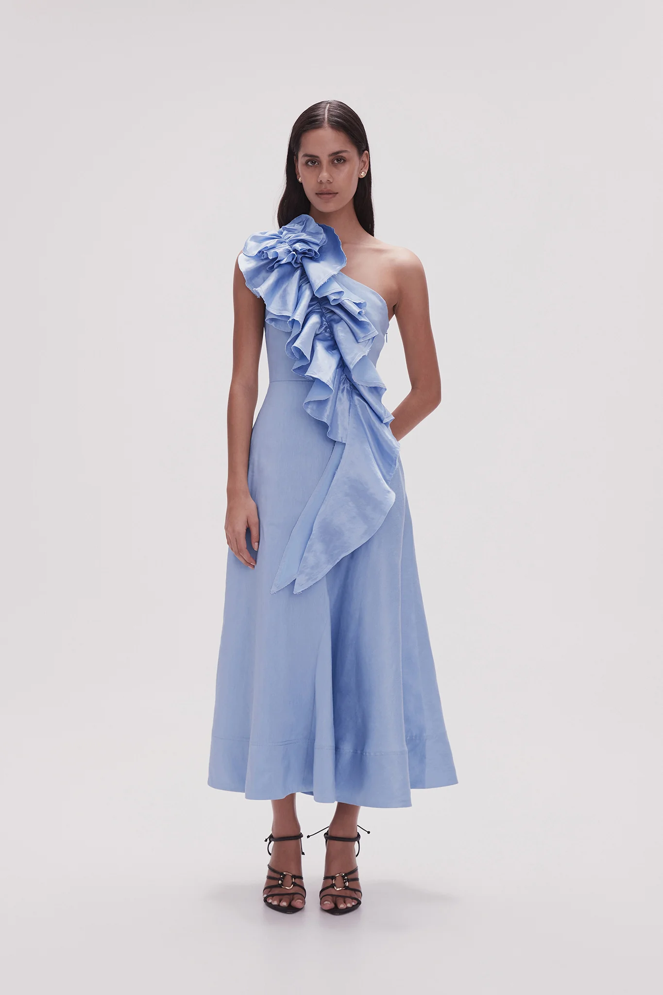 Adelia Ruffle Midi Dress