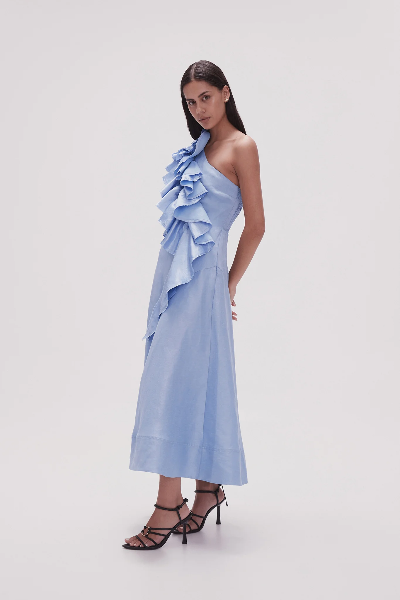 Adelia Ruffle Midi Dress
