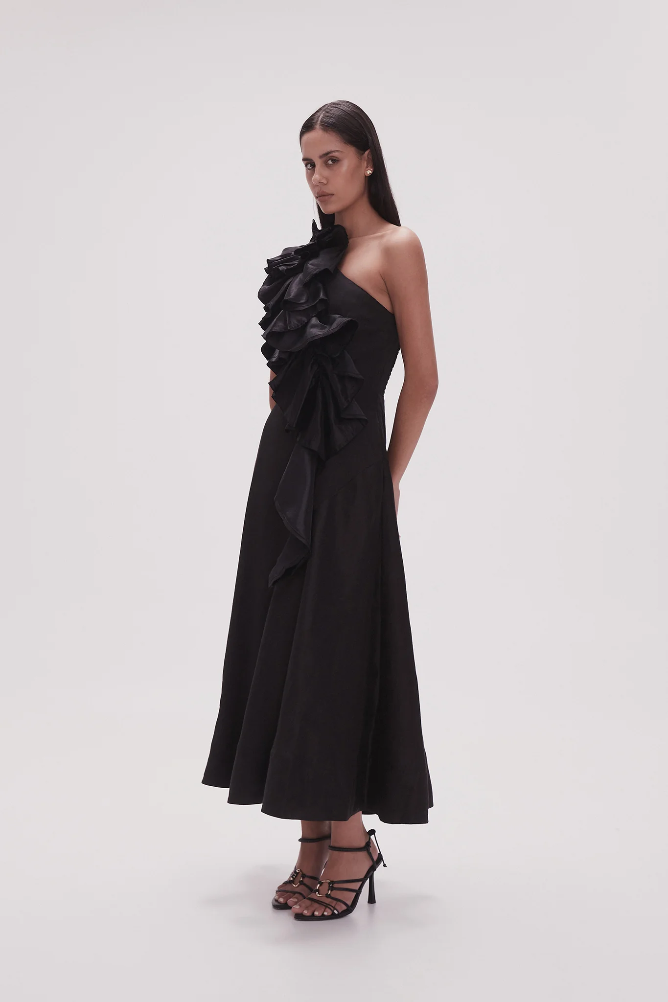 Adelia Ruffle Midi Dress