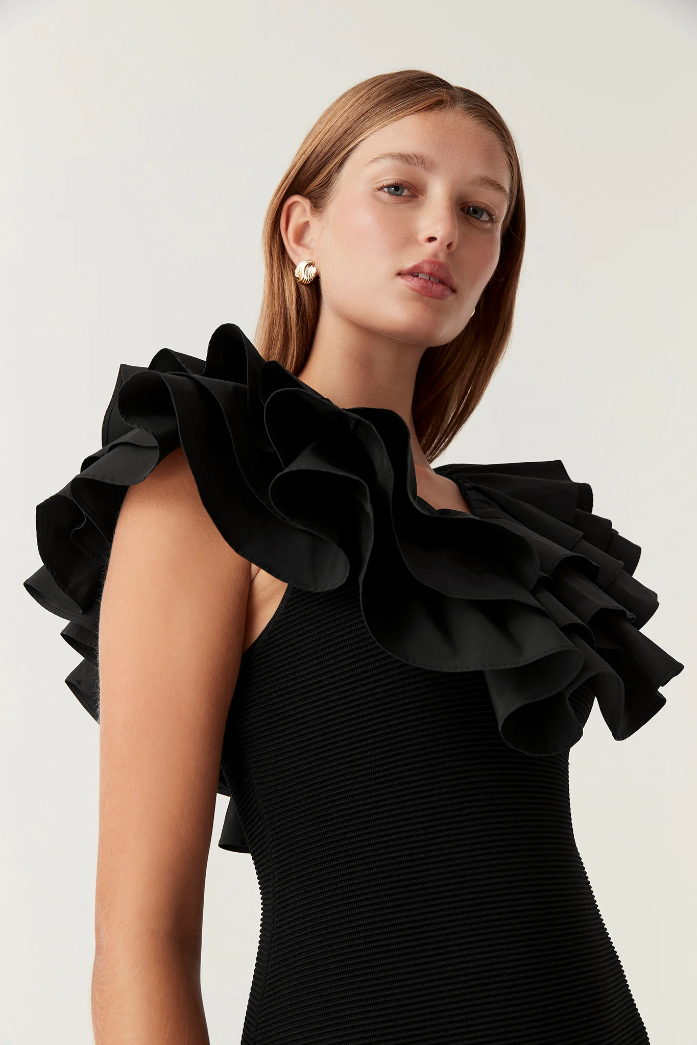 Transcendent Ruffle Midi Dress