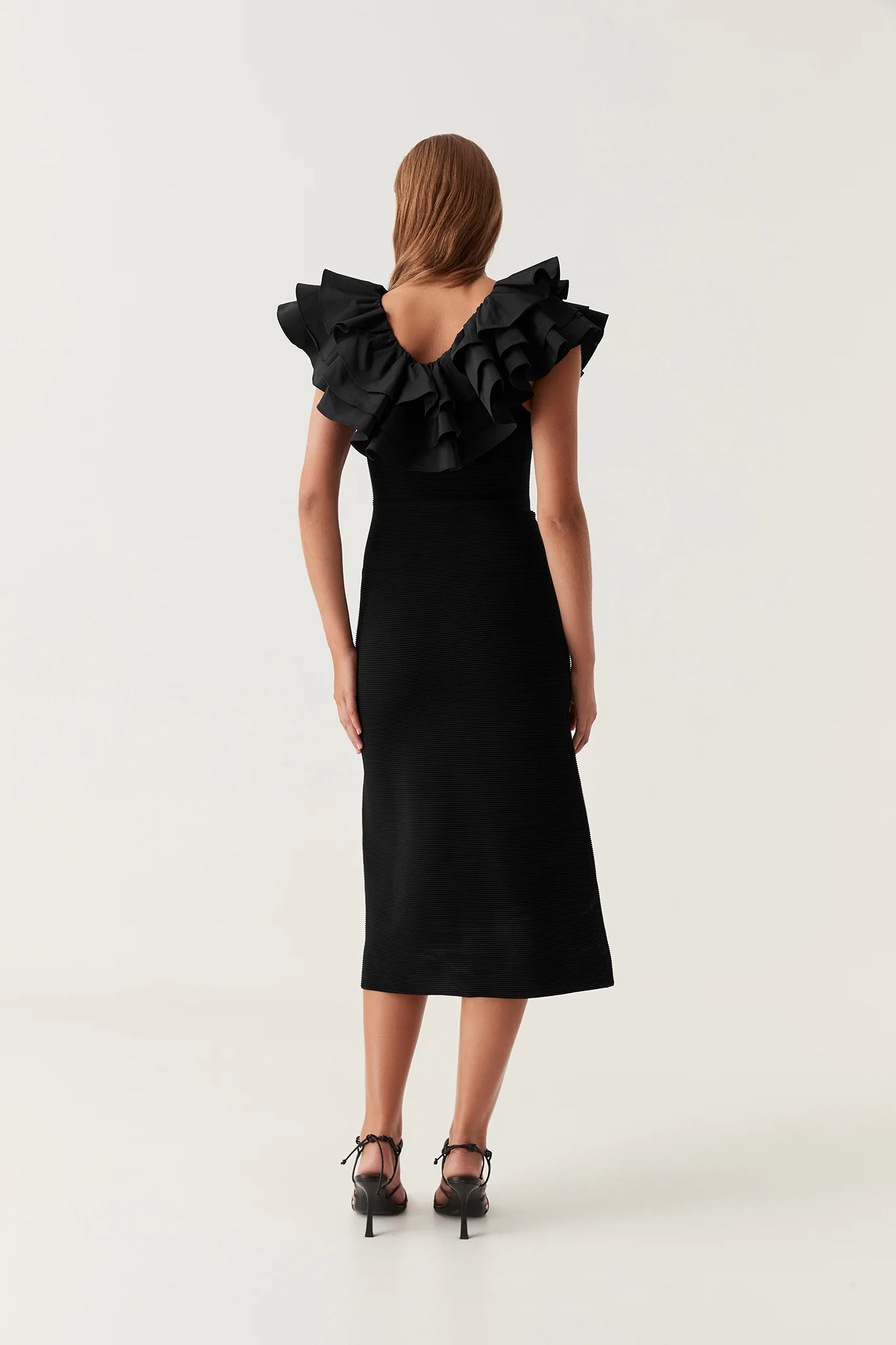 Transcendent Ruffle Midi Dress
