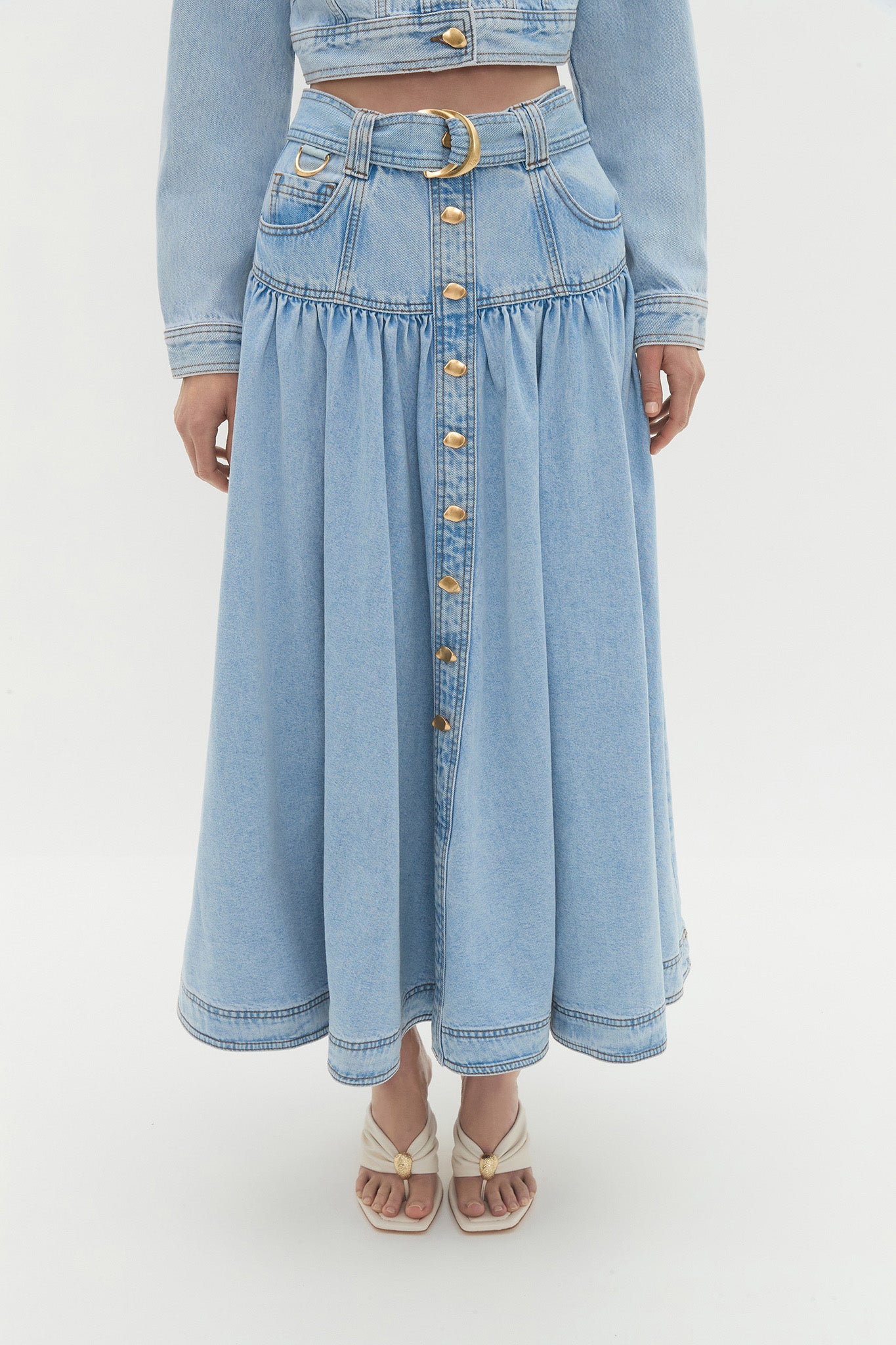 Elena Denim Midi Skirt