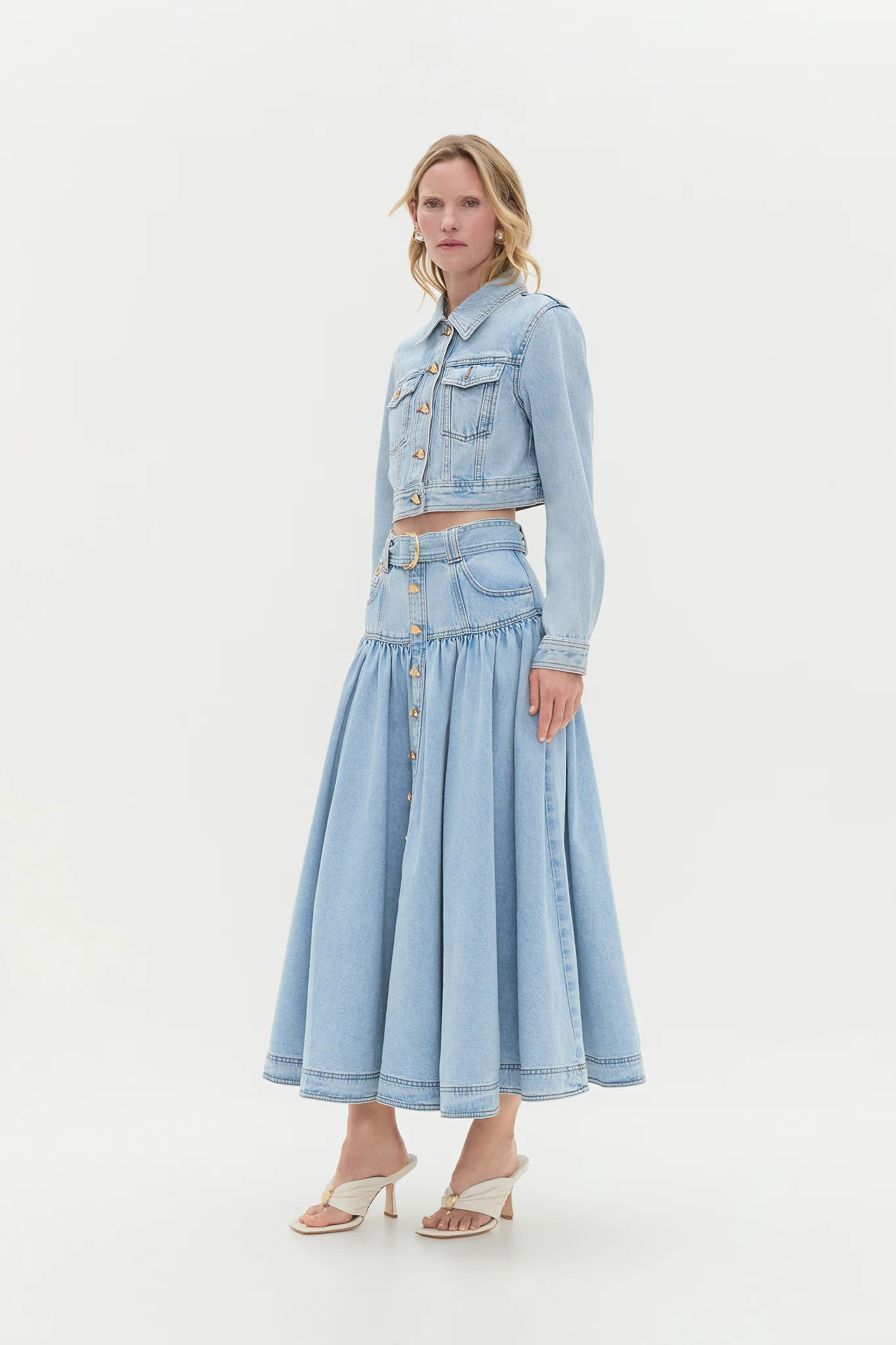 Elena Denim Midi Skirt