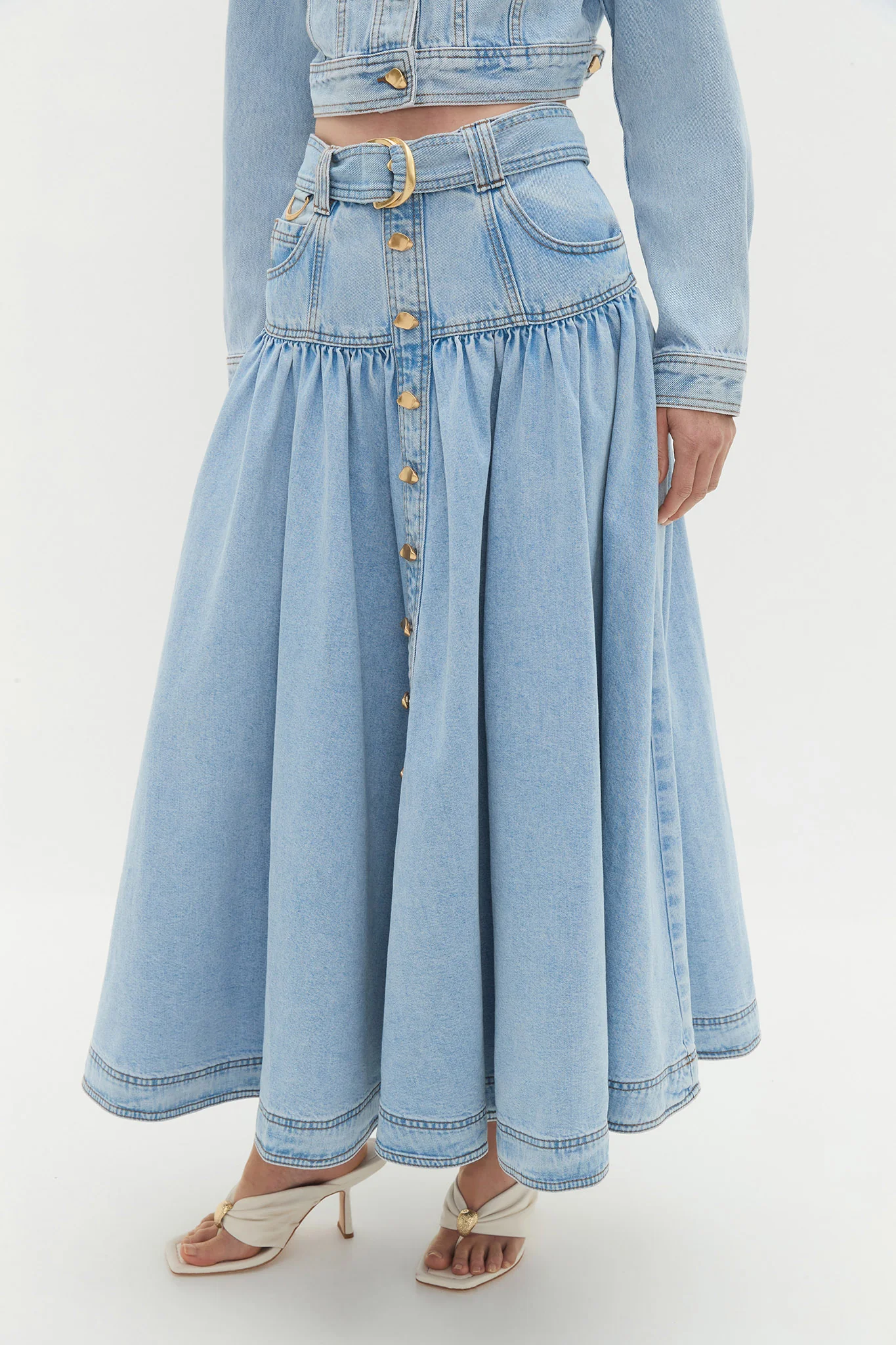 Elena Denim Midi Skirt