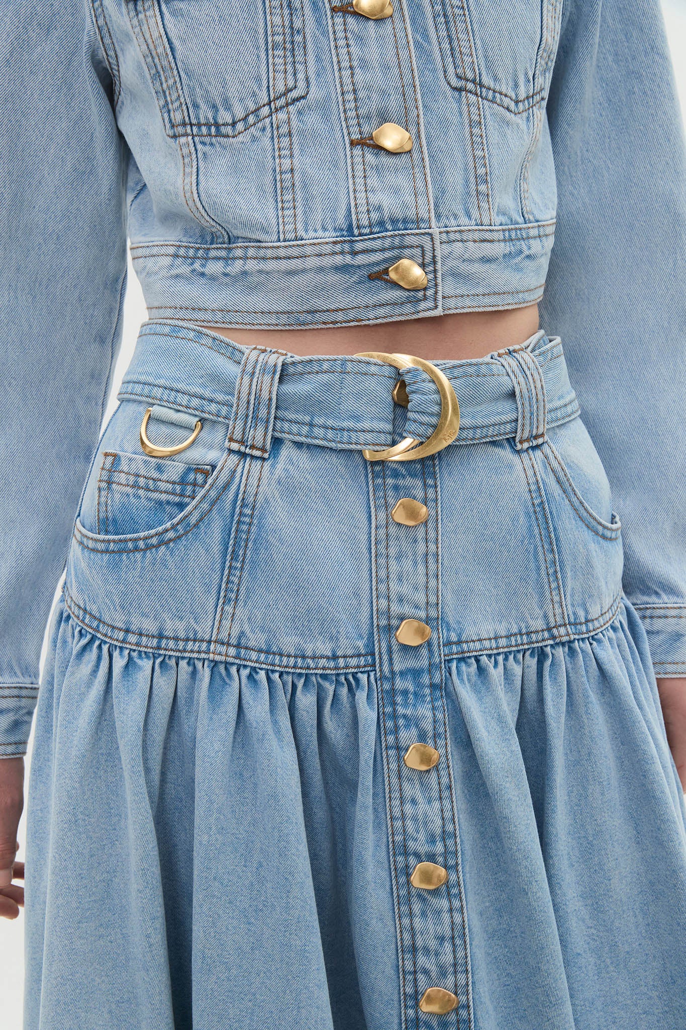 Elena Denim Midi Skirt