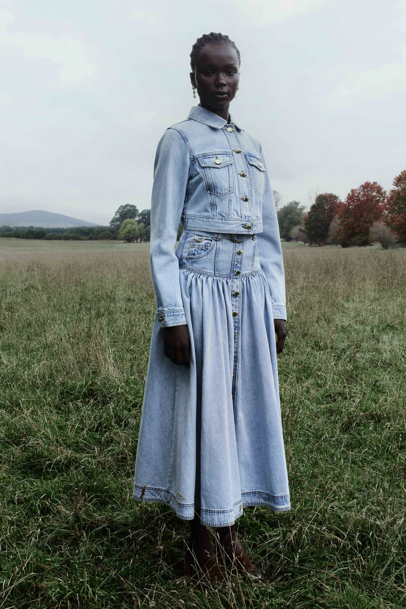 Elena Denim Midi Skirt