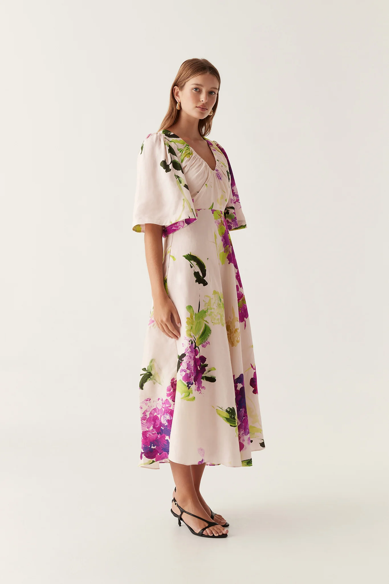 Gilda Bell Sleeve Midi Dress