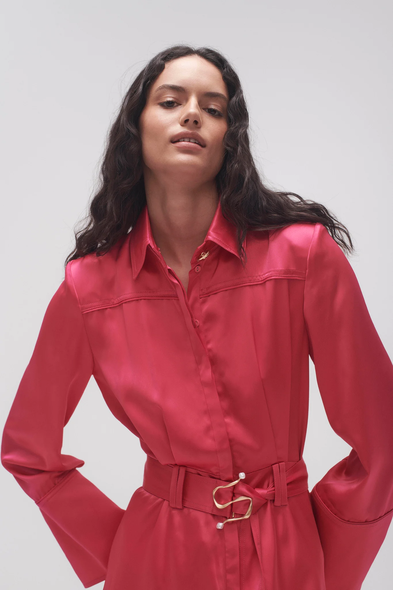 Echo Belted Midi Shirt Dress